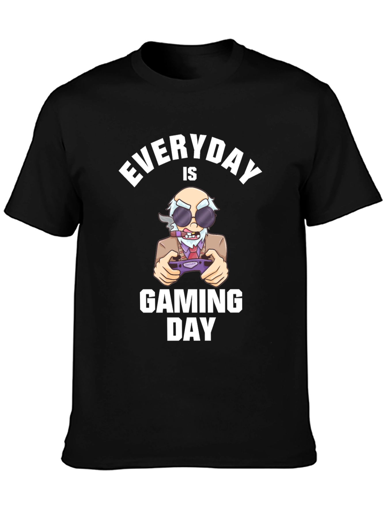 Black Everyday Is Gaming Day T-Shirt view 3