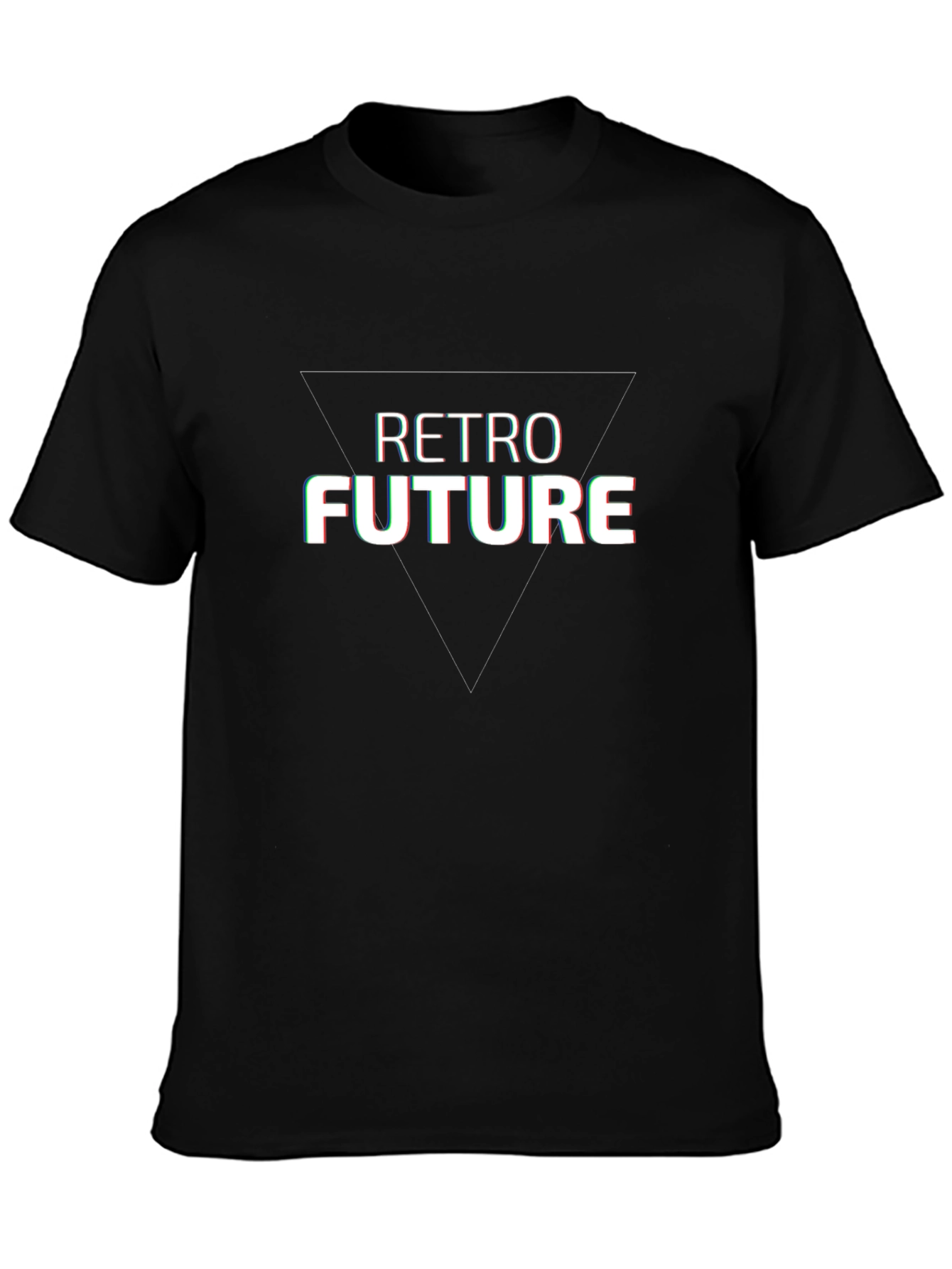 Black Retro Future Graphic Tee - Black Cotton Blend Shirt view 3