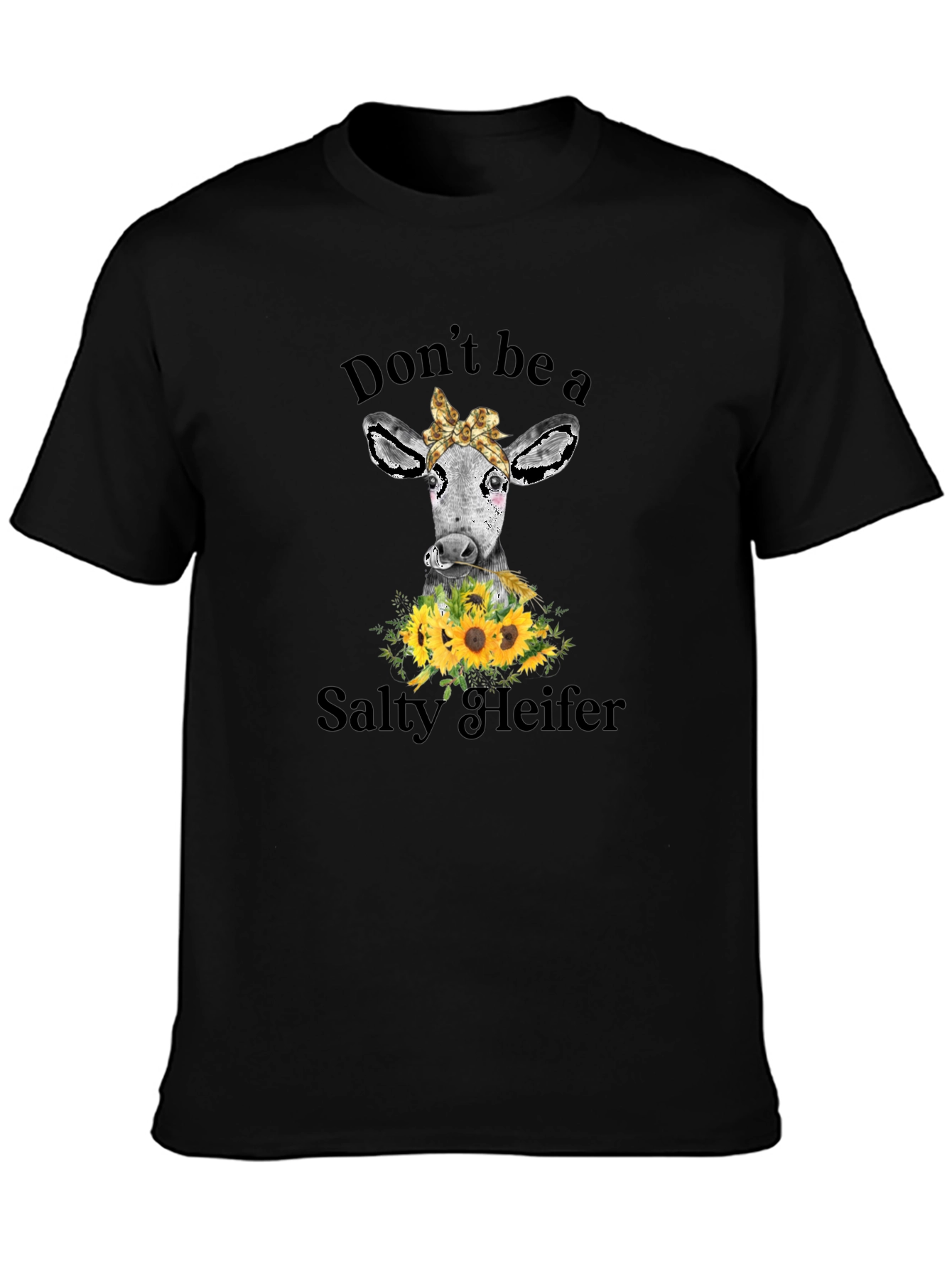 Black Salty Heifer Cow Graphic Tee view 3