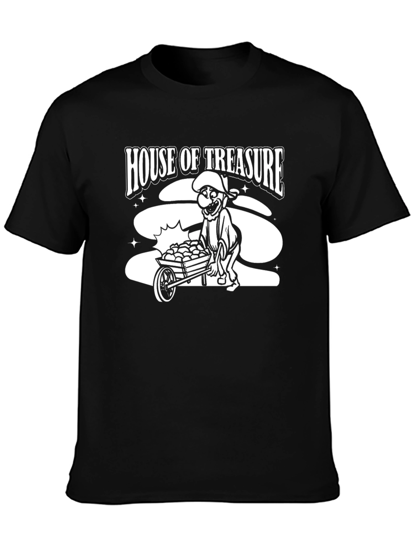 Black House of Treasure Graphic T-Shirt - Black Cotton Tee view 3