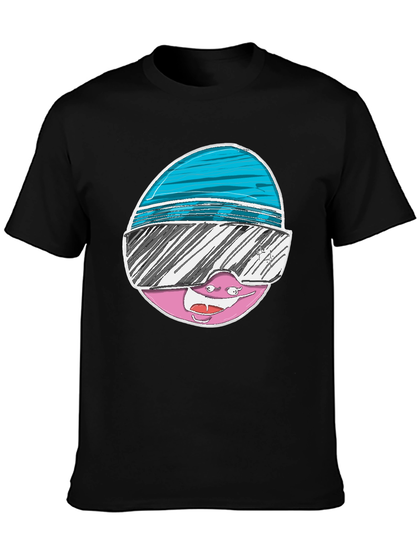 Black Cartoon Character Graphic Tee view 3
