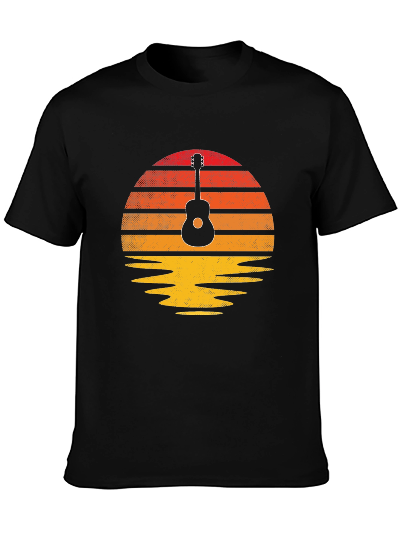 Black Guitar Sunset Graphic Tee - Retro Vibe view 3