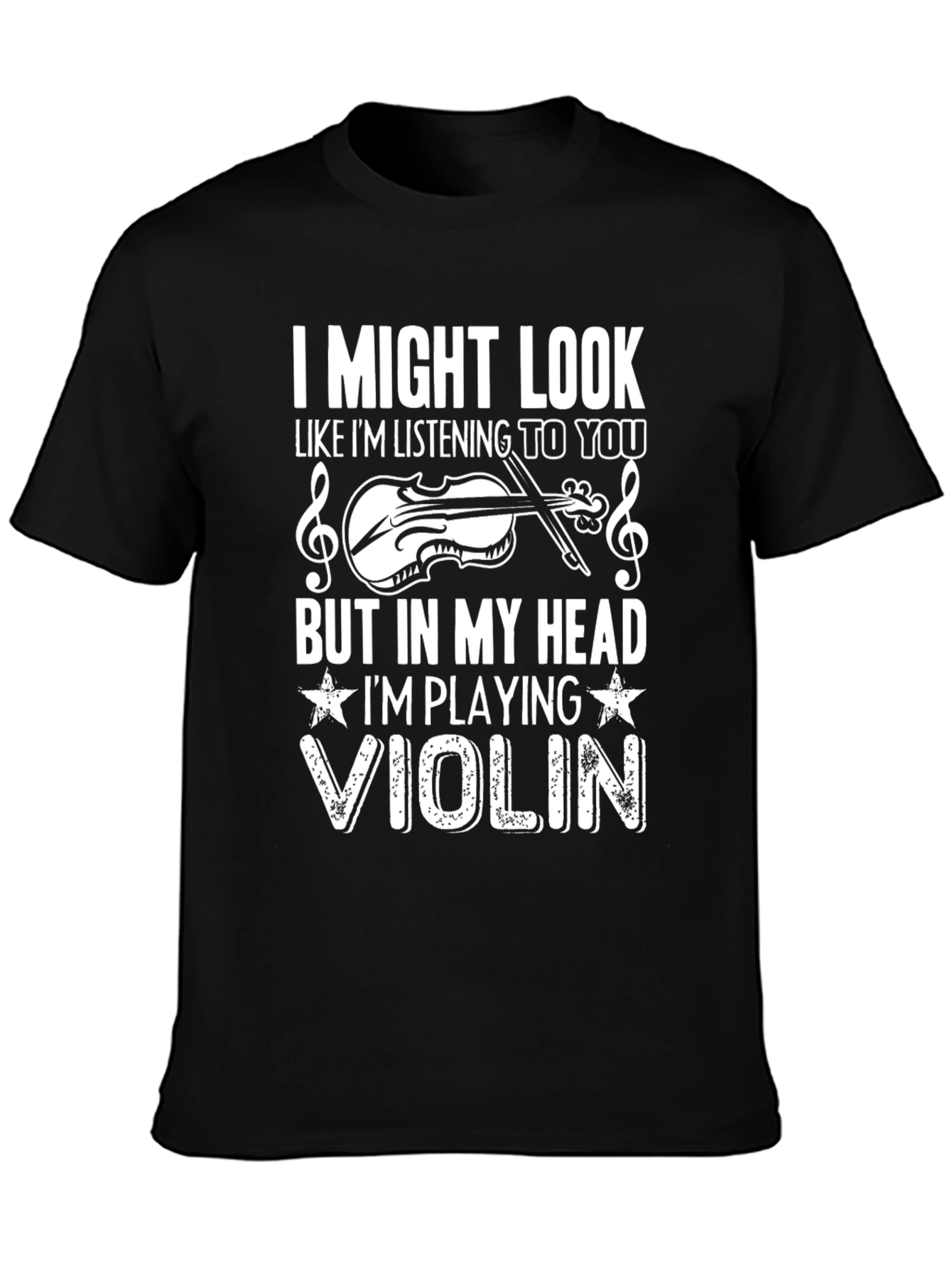 Black Violin Musician T-Shirt: In My Head Playing Violin Graphic Tee view 3
