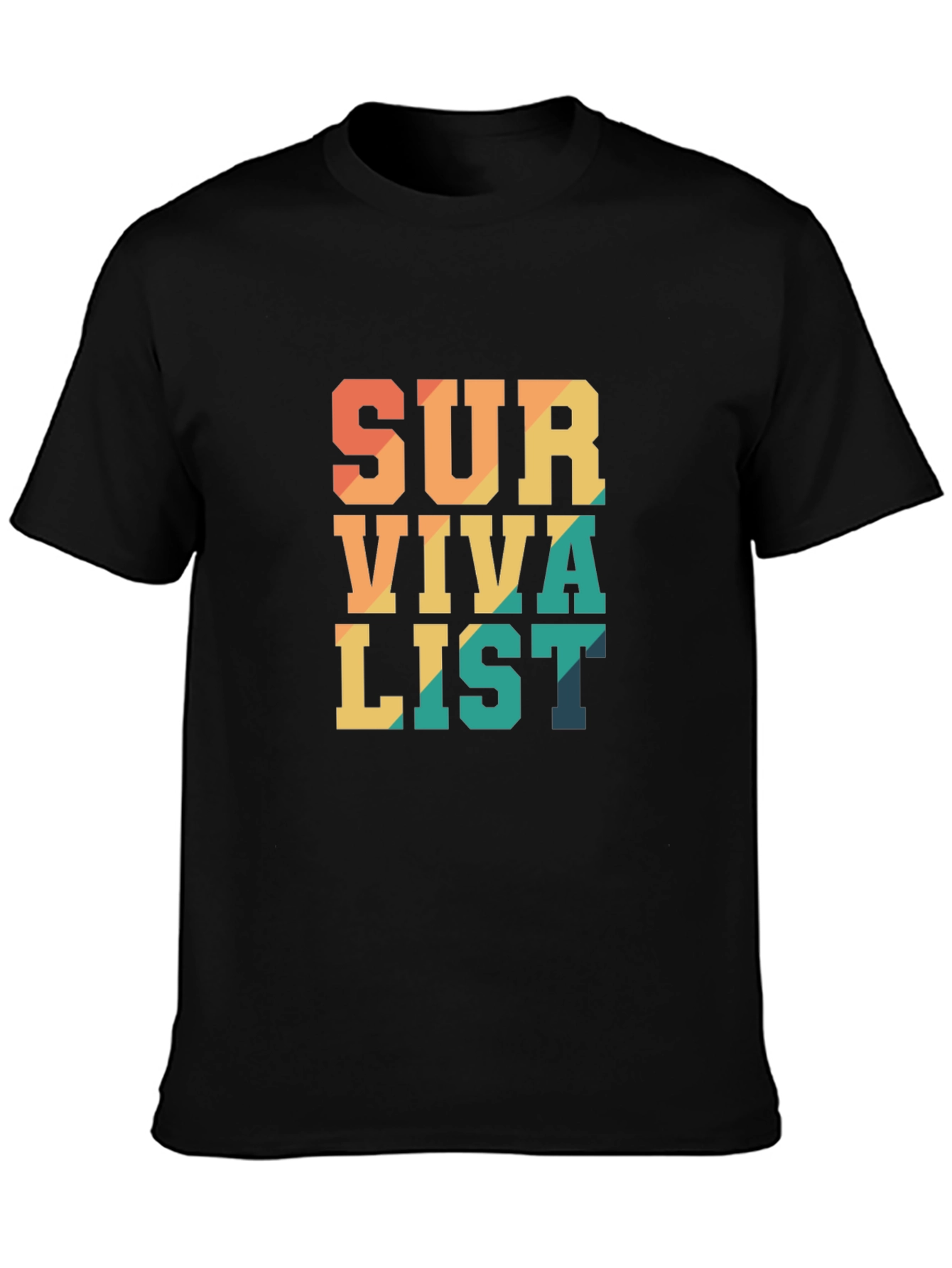 Black Survivalist Graphic Tee - Black view 3