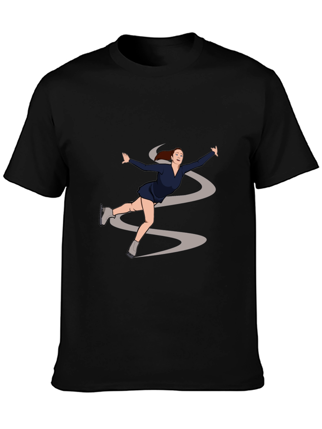 Black Figure Skating Graphic Tee - Black view 3