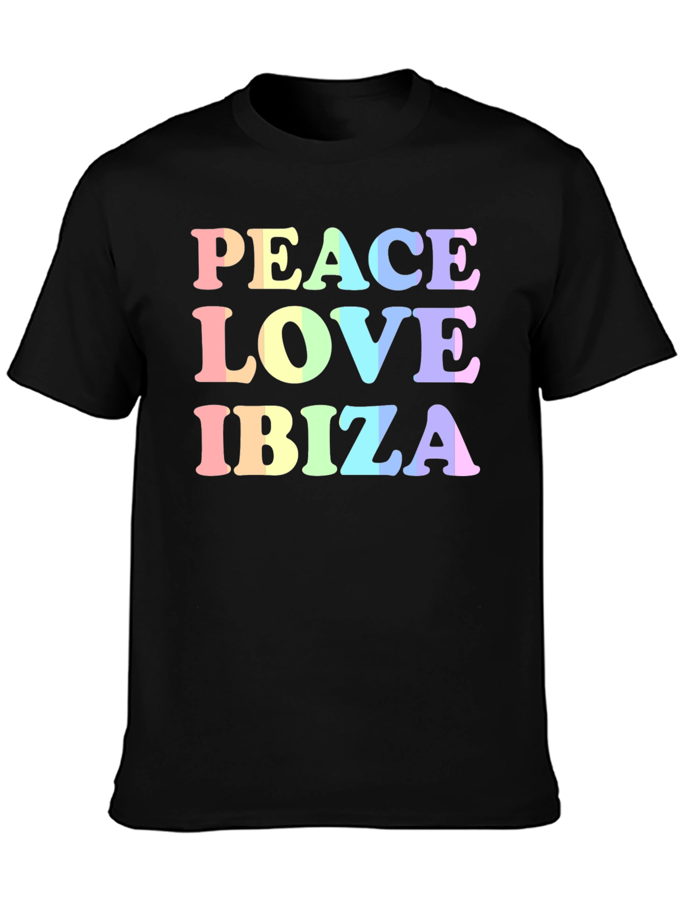 Black Peace Love Ibiza Graphic T-Shirt view 3