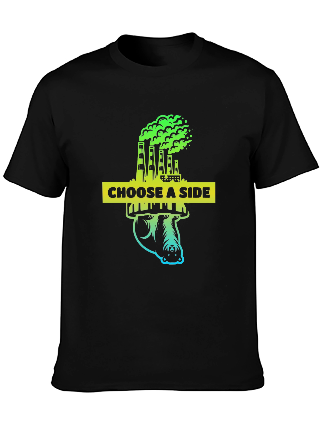 Black Choose a Side Graphic Tee - Environmental Awareness Shirt view 3