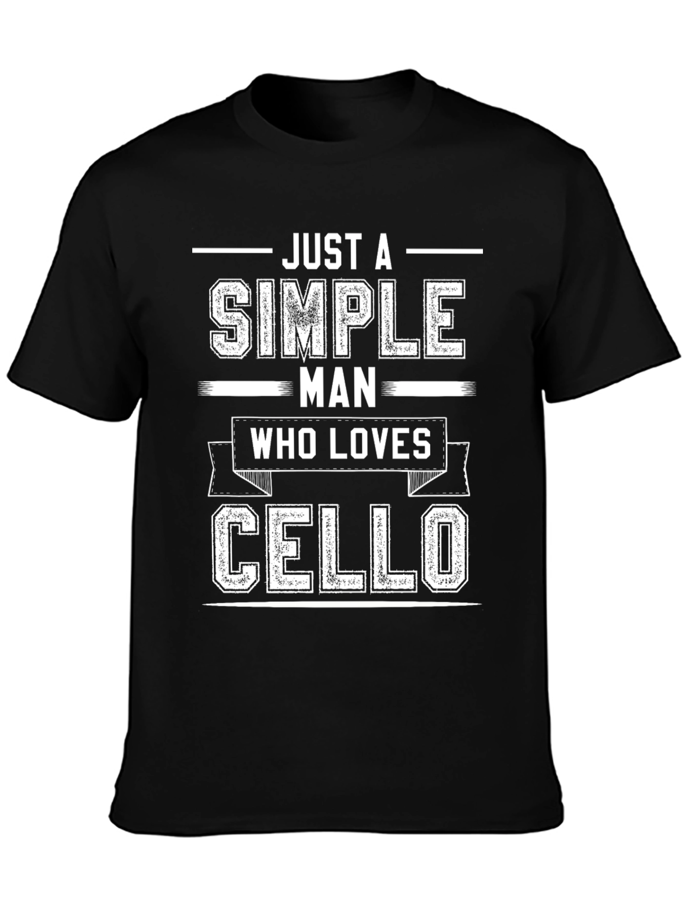 Black Simple Man Cello Graphic Tee view 3
