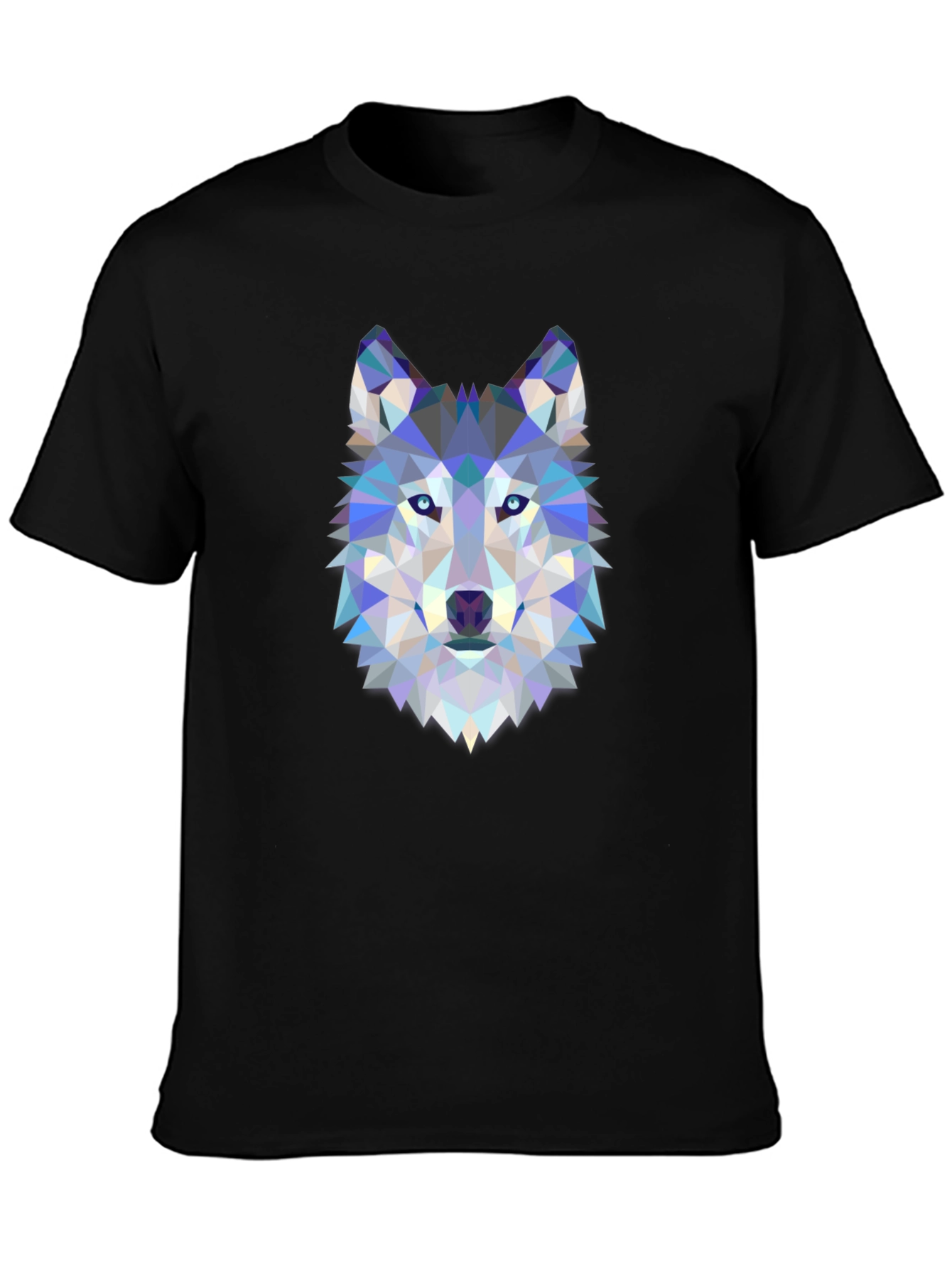 Black Geometric Wolf Graphic Tee - Black view 3