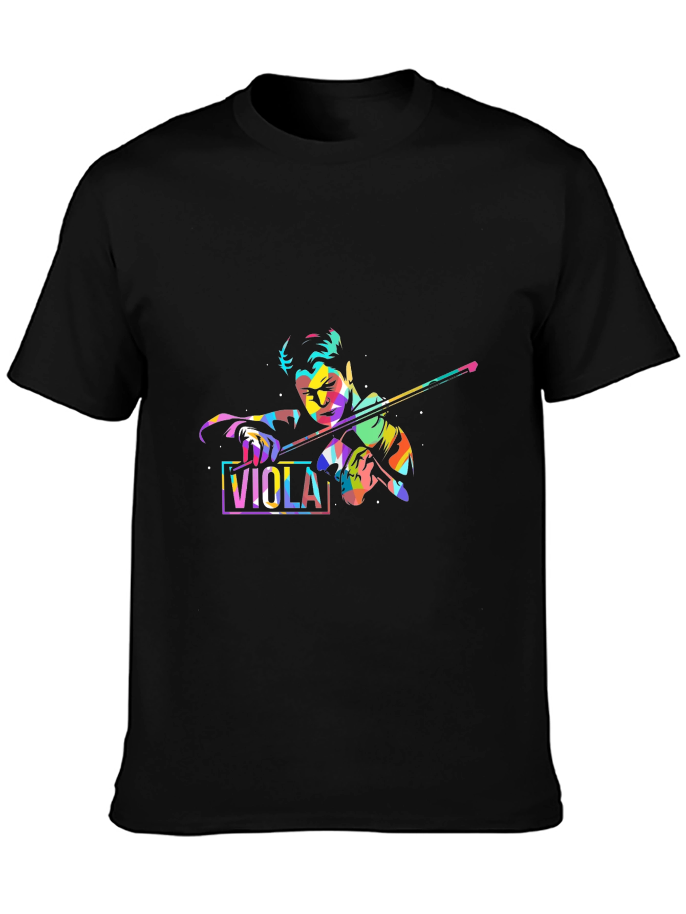 Black Viola Player Graphic T-Shirt - Cool Musical Tee view 3