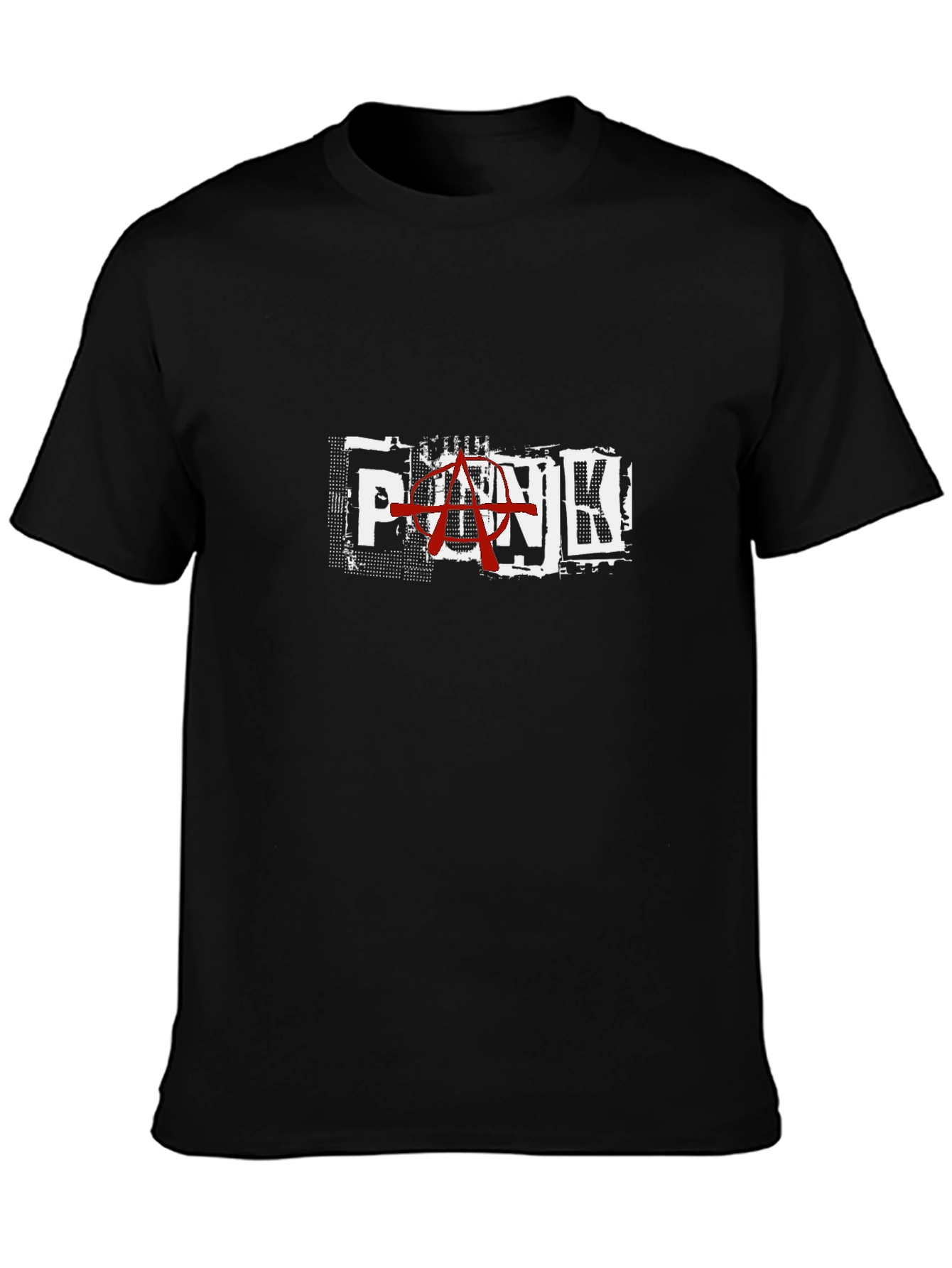Black Punk Anarchy Graphic Print Black T-Shirt view 3