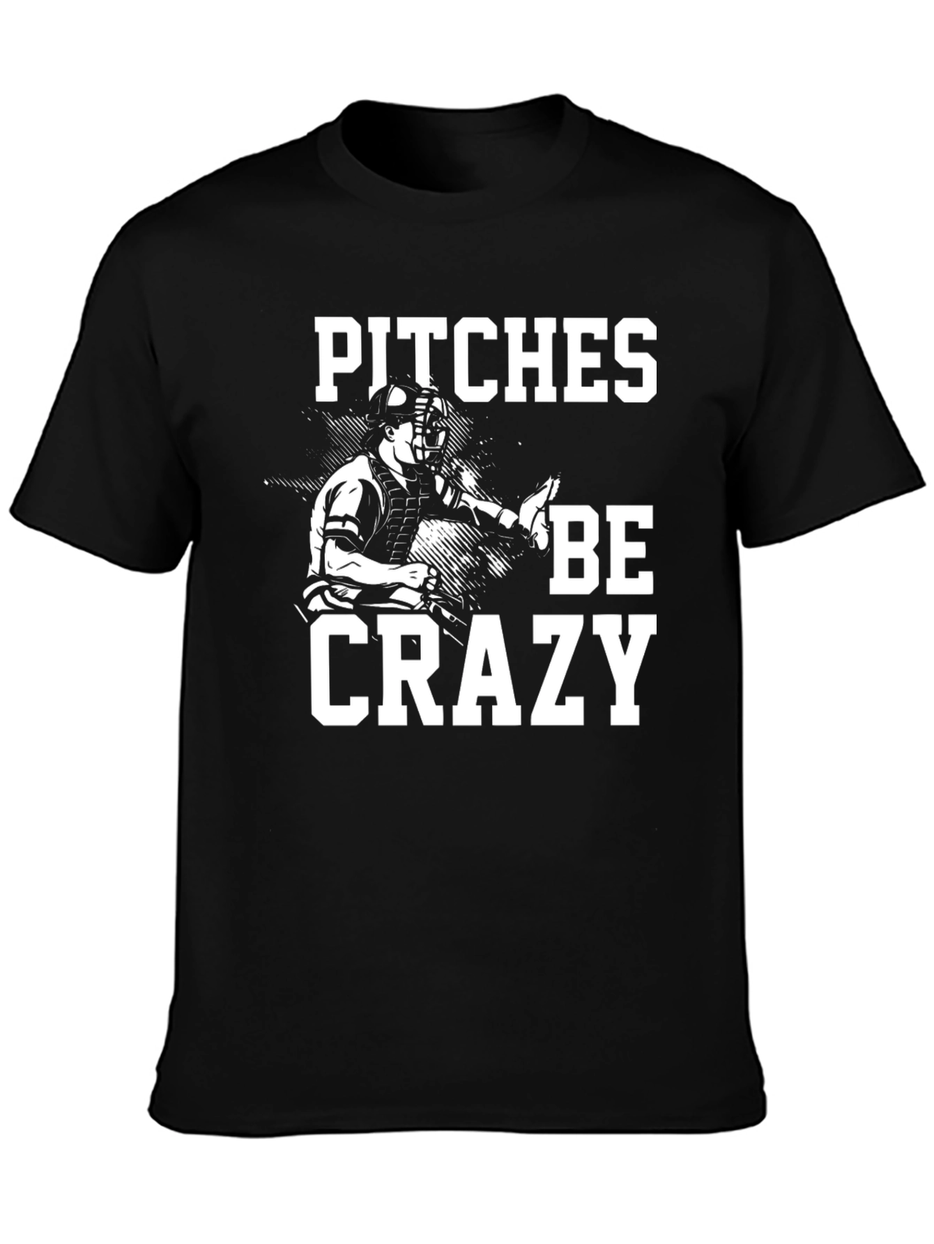 Black Pitches Be Crazy Graphic T-Shirt view 3