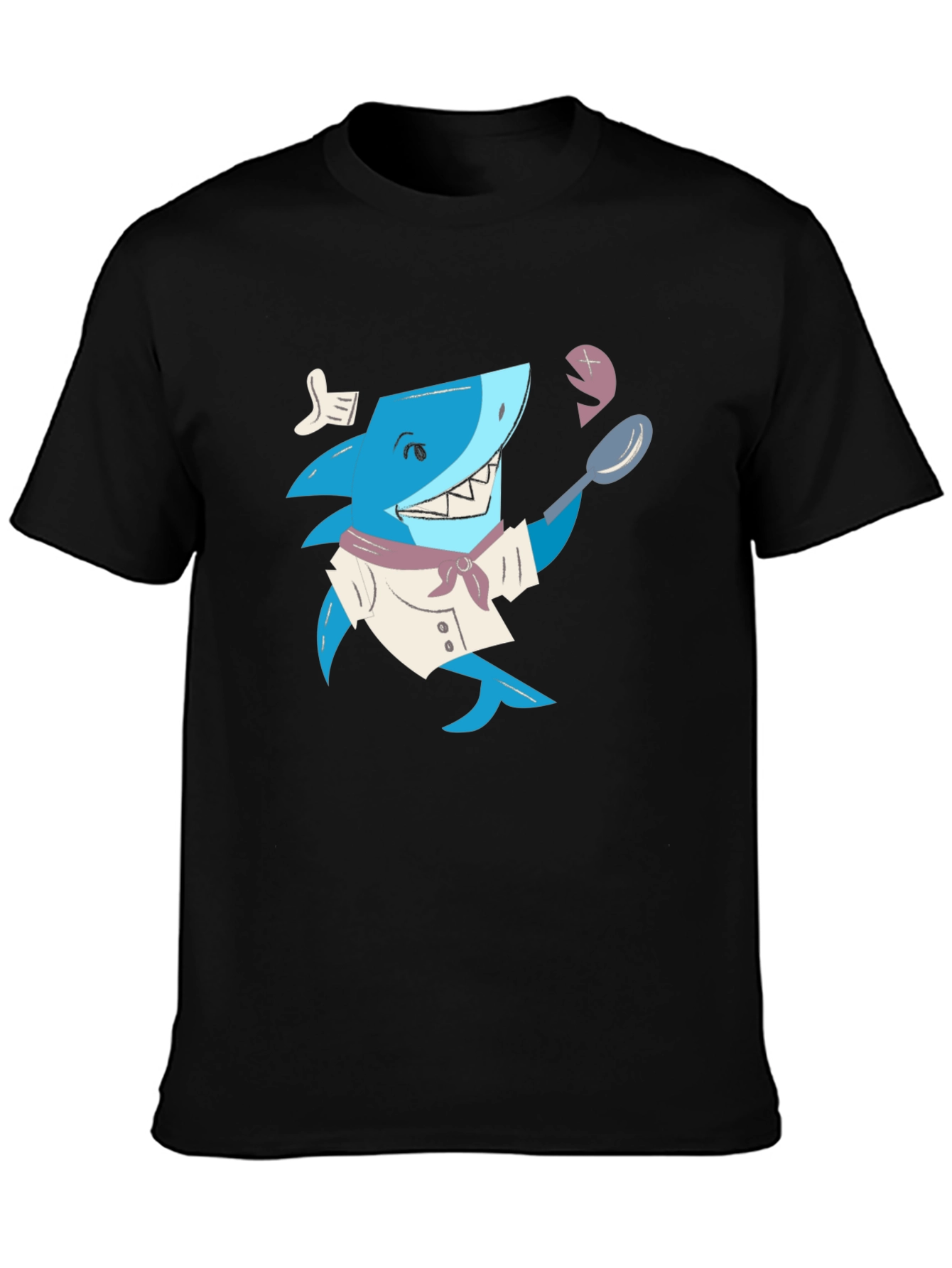 Black Chef Shark Graphic T-Shirt - Black view 3