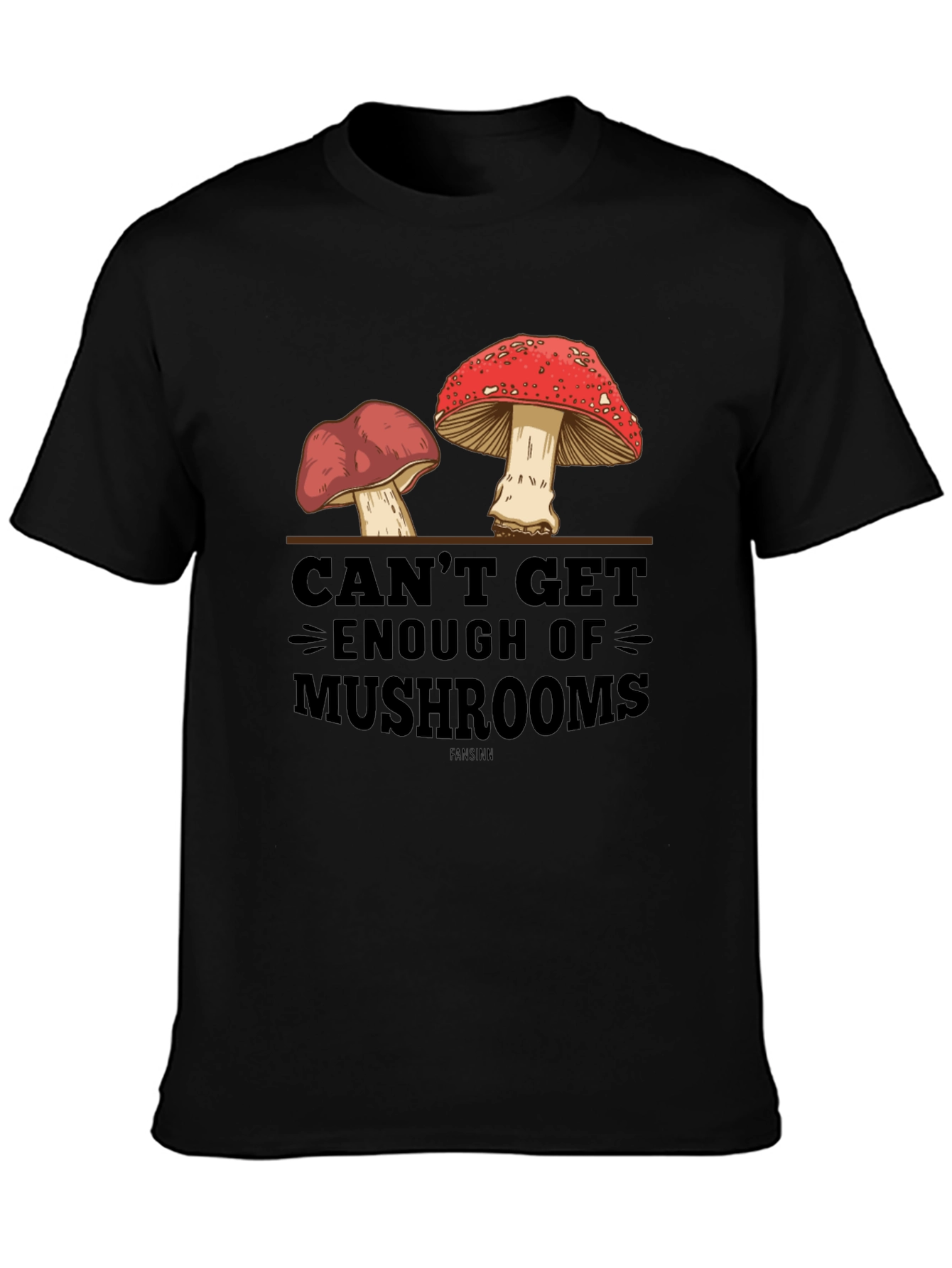 Black Mushroom Graphic T-Shirt - Unique Design view 3