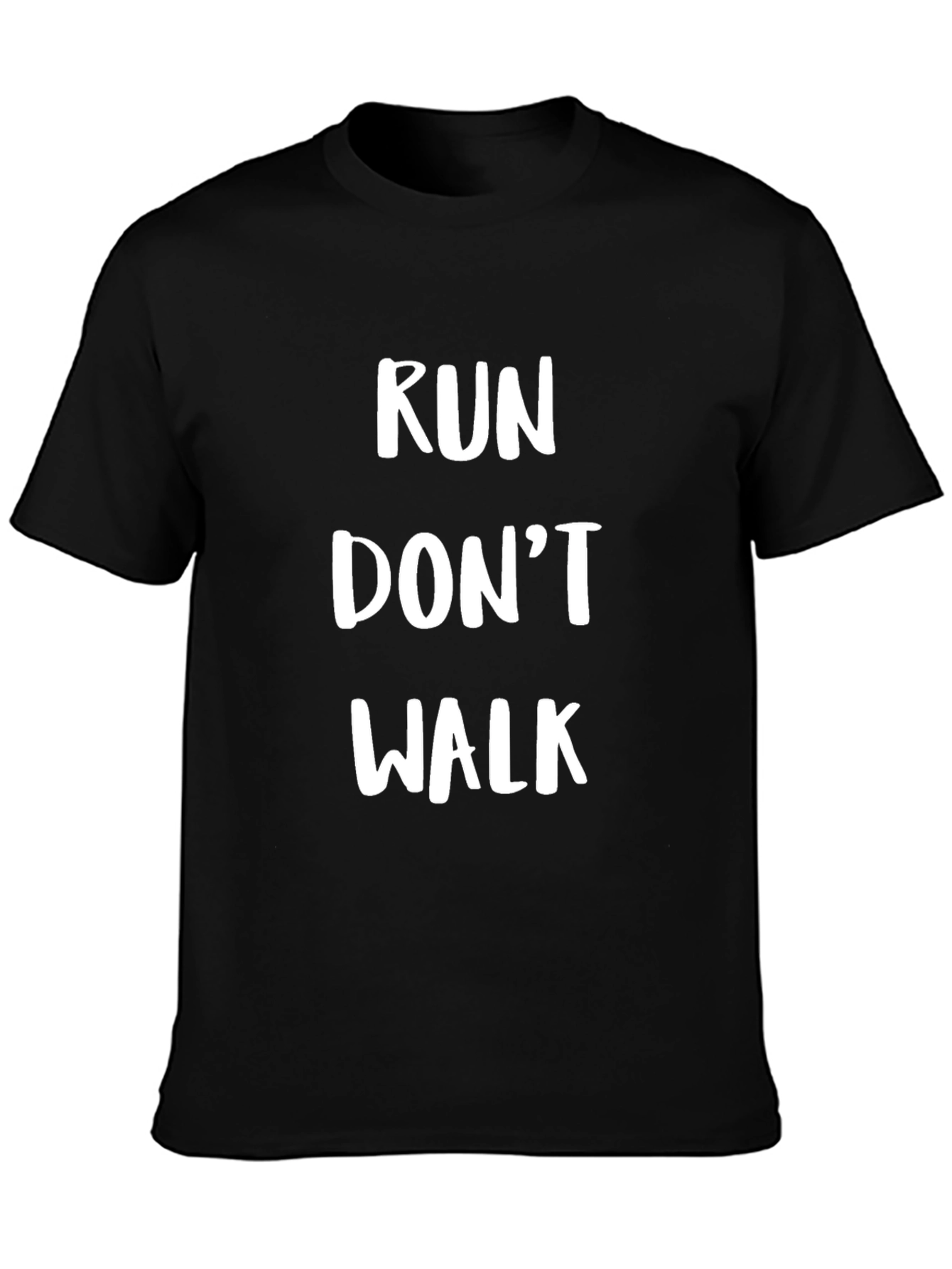 Black Run Don't Walk Graphic Tee - Black Casual T-Shirt view 3