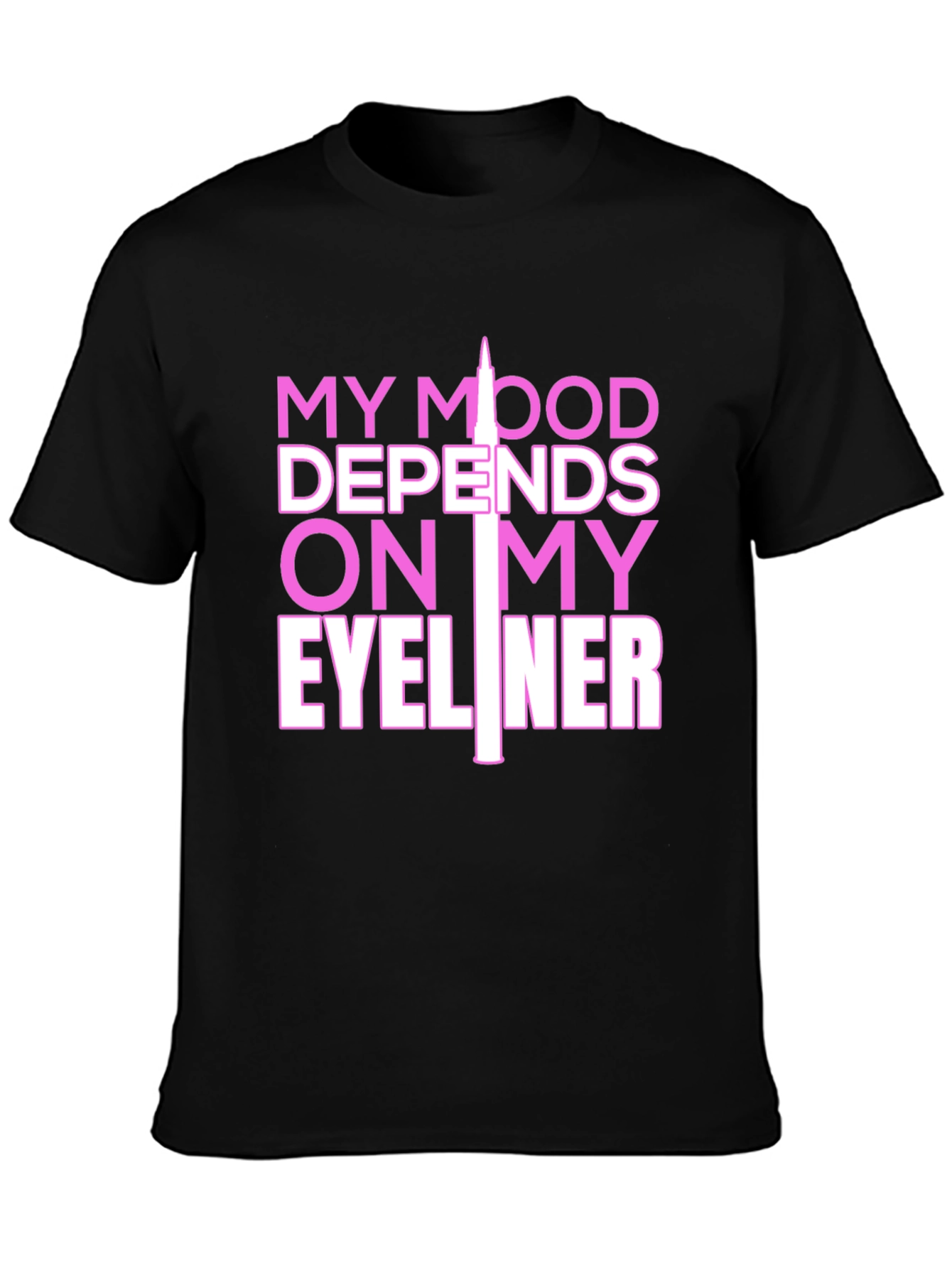 Black My Mood Eyeliner Graphic Tee - Black view 3