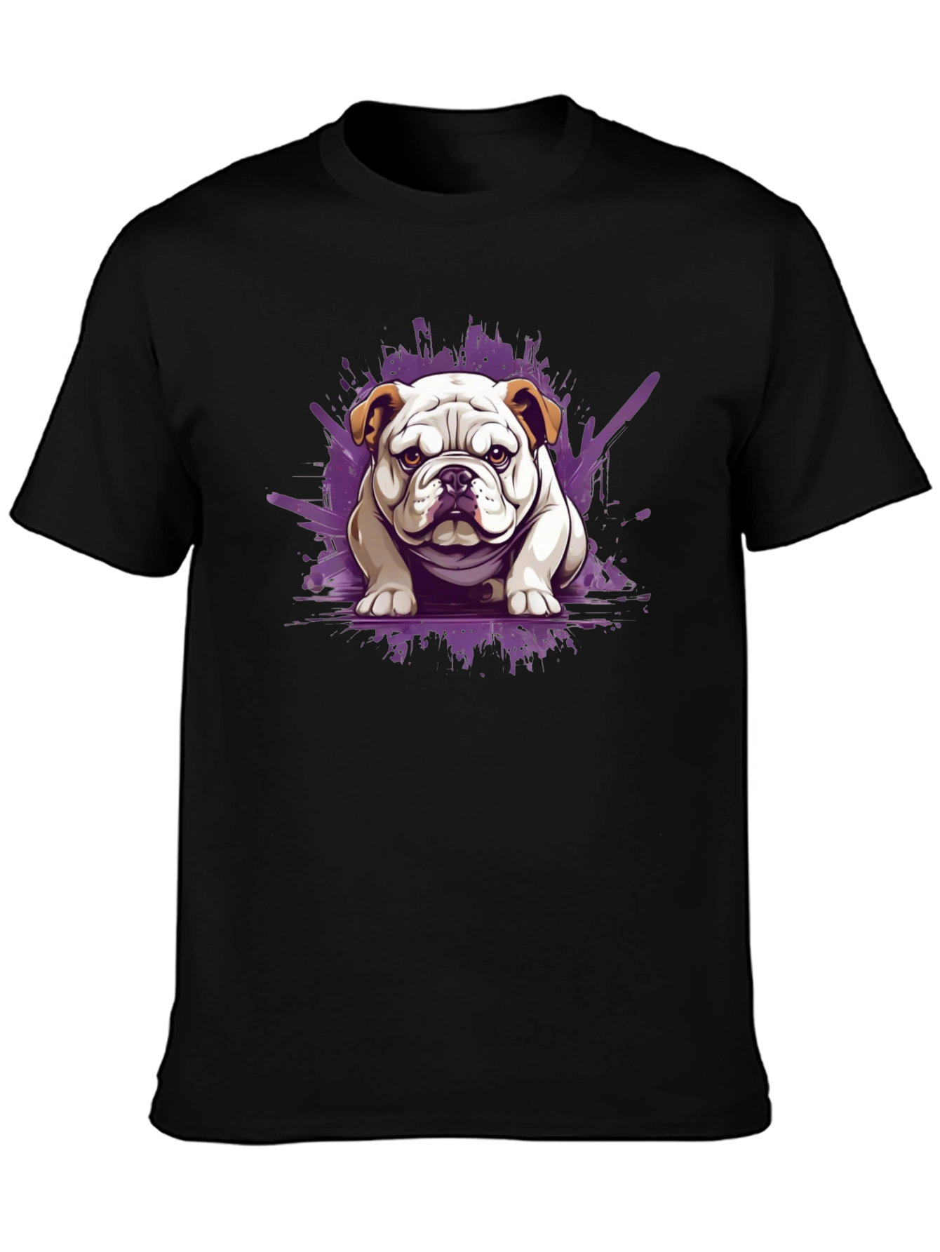 Black Bulldog Graphic Tee - Stylish Men's Black T-Shirt view 3