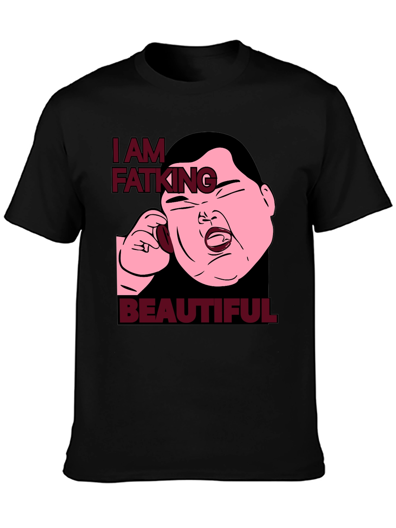 Black I Am Fatking Beautiful Graphic Tee view 3