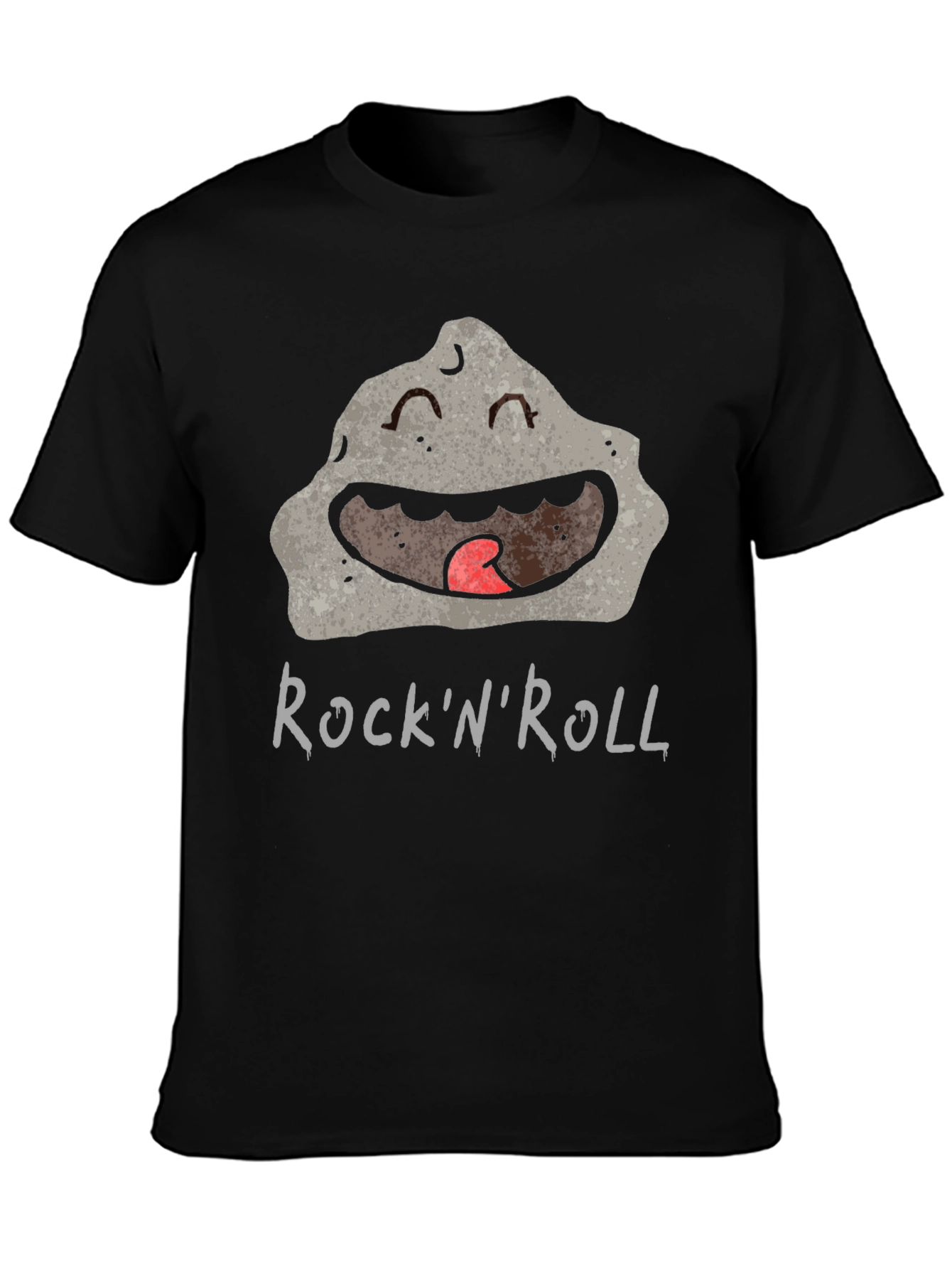 Black Rock'n'Roll Cartoon Rock Graphic Tee view 3