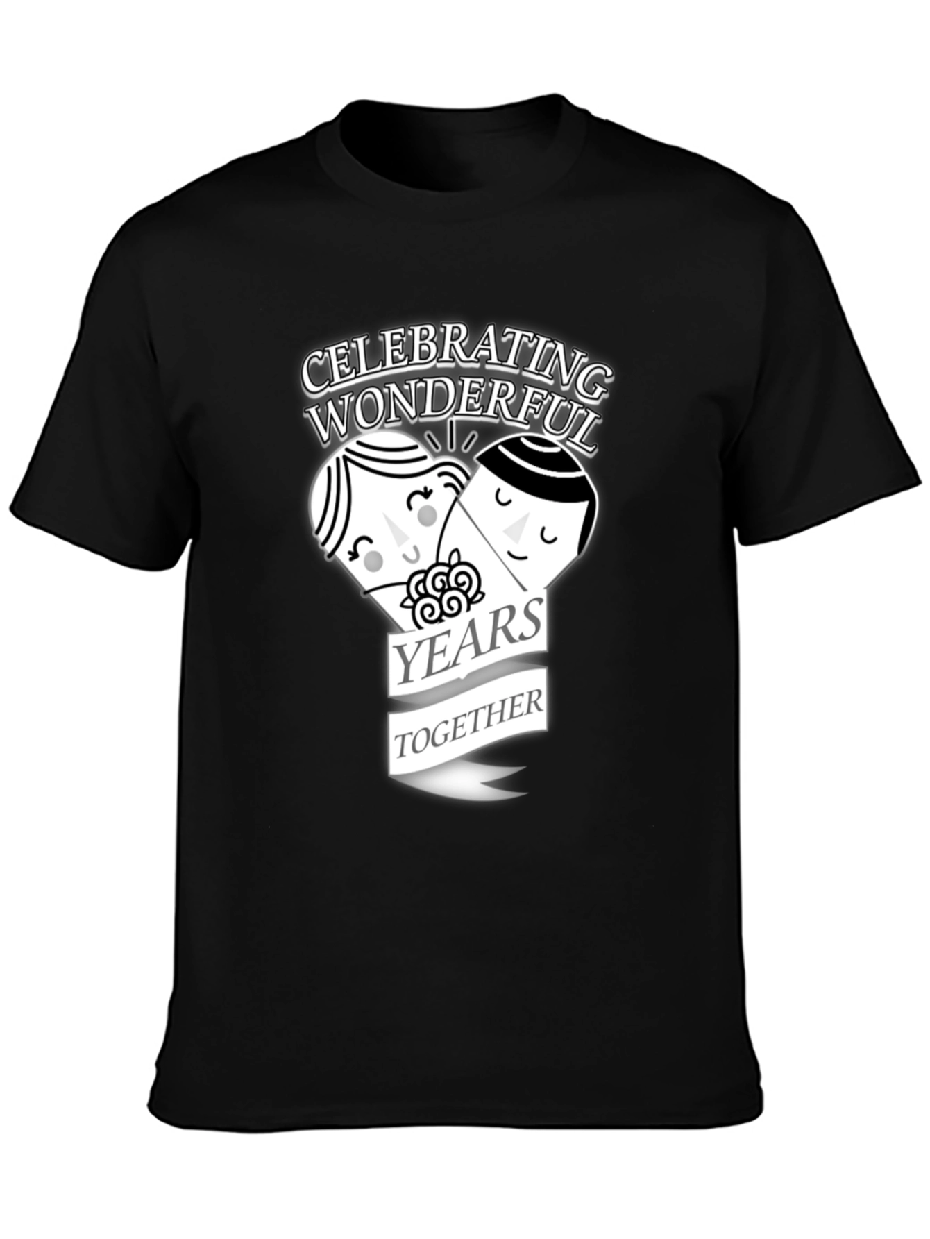Black Celebrating Wonderful Years Together T-Shirt view 3