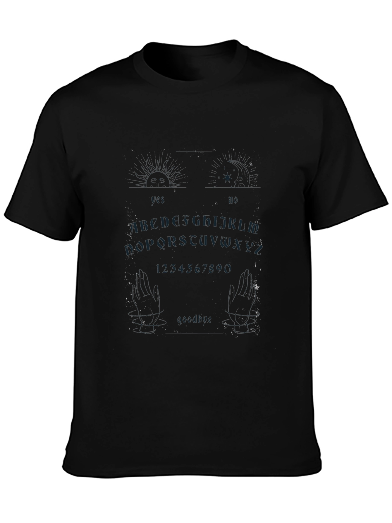 Black Mystic Ouija Board Print Black T-Shirt view 3