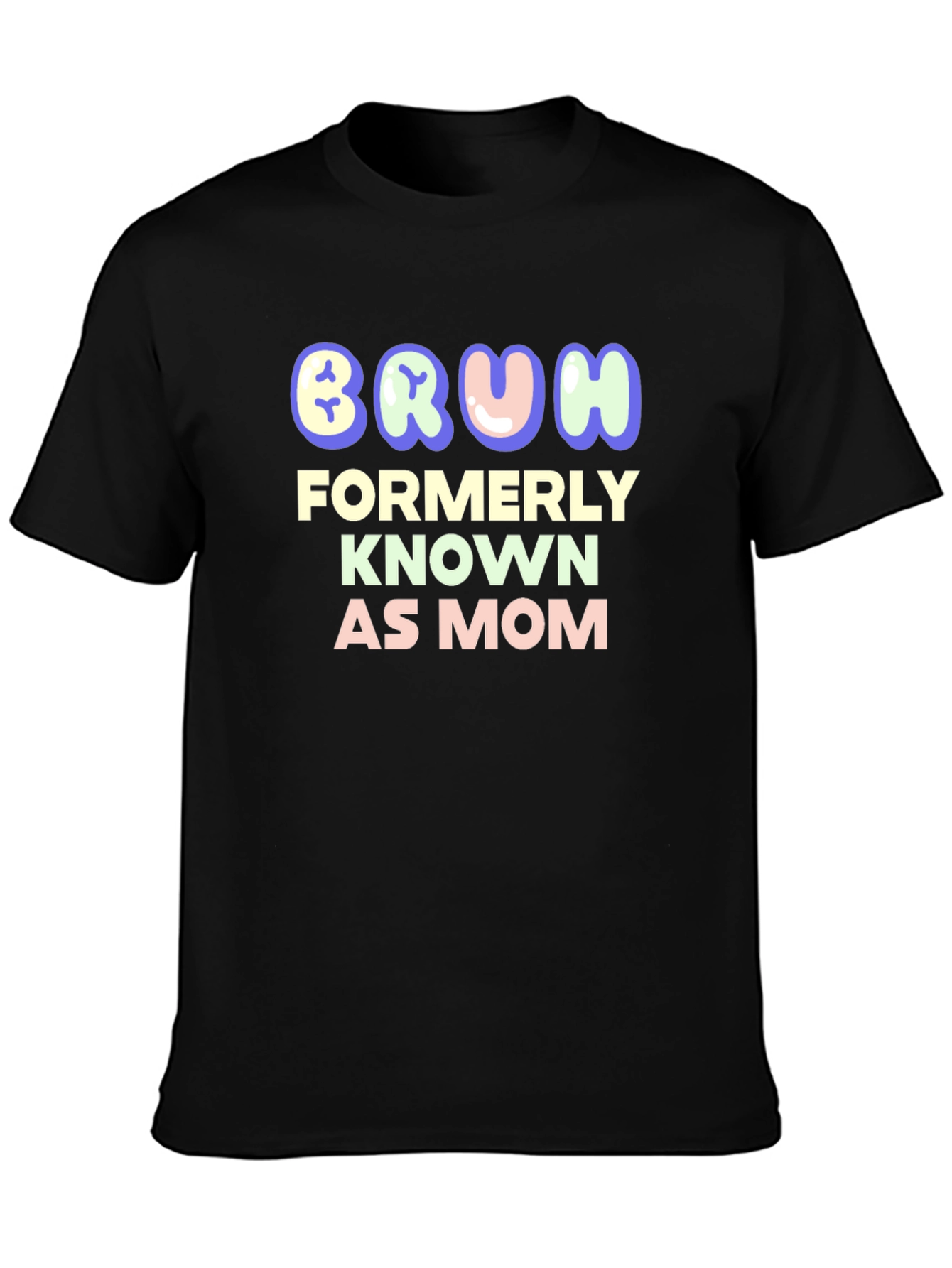Black Bruh Formerly Known as Mom - Funny T-Shirt view 3