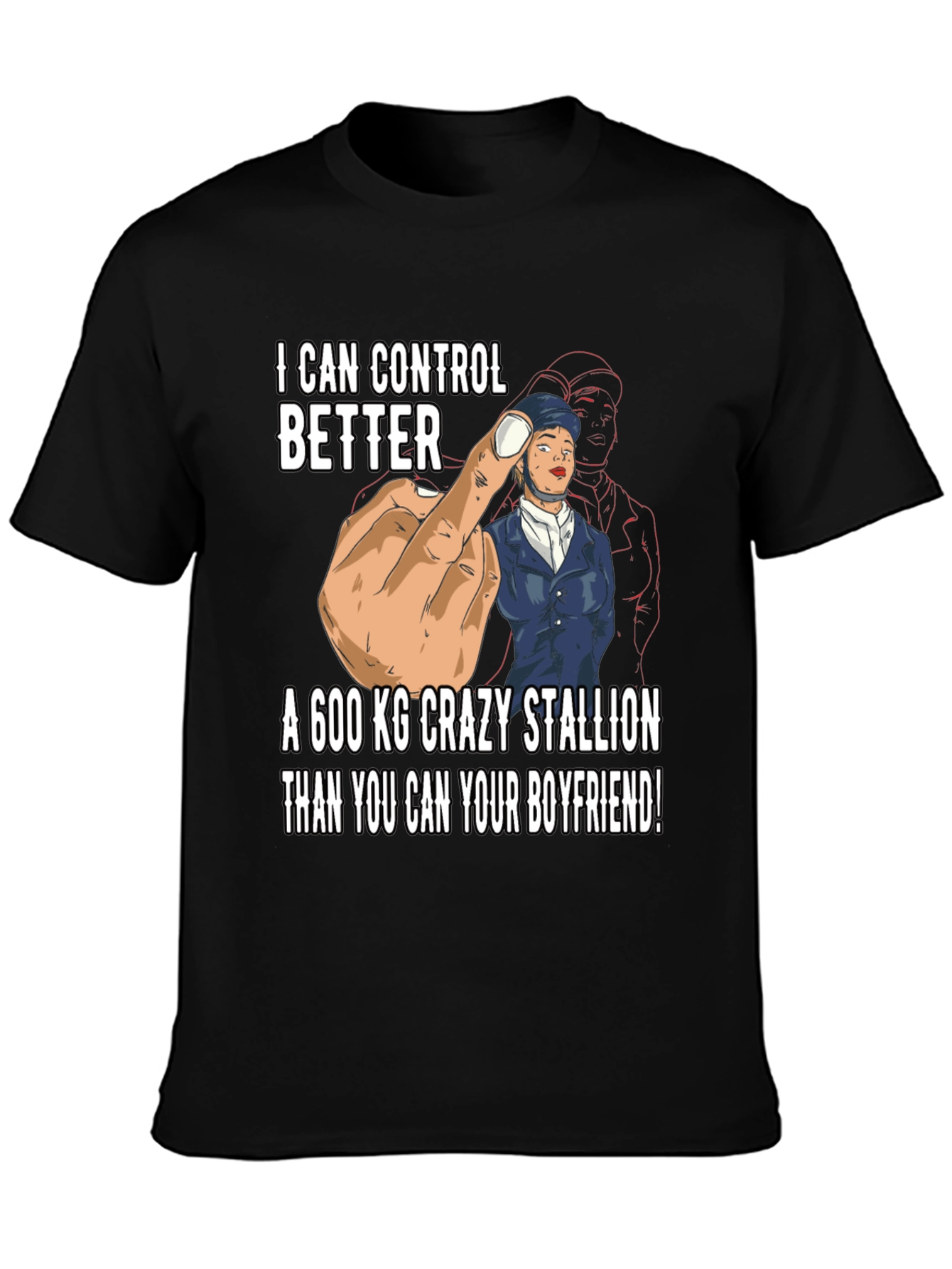 Black I Can Control Better Graphic T-Shirt view 3
