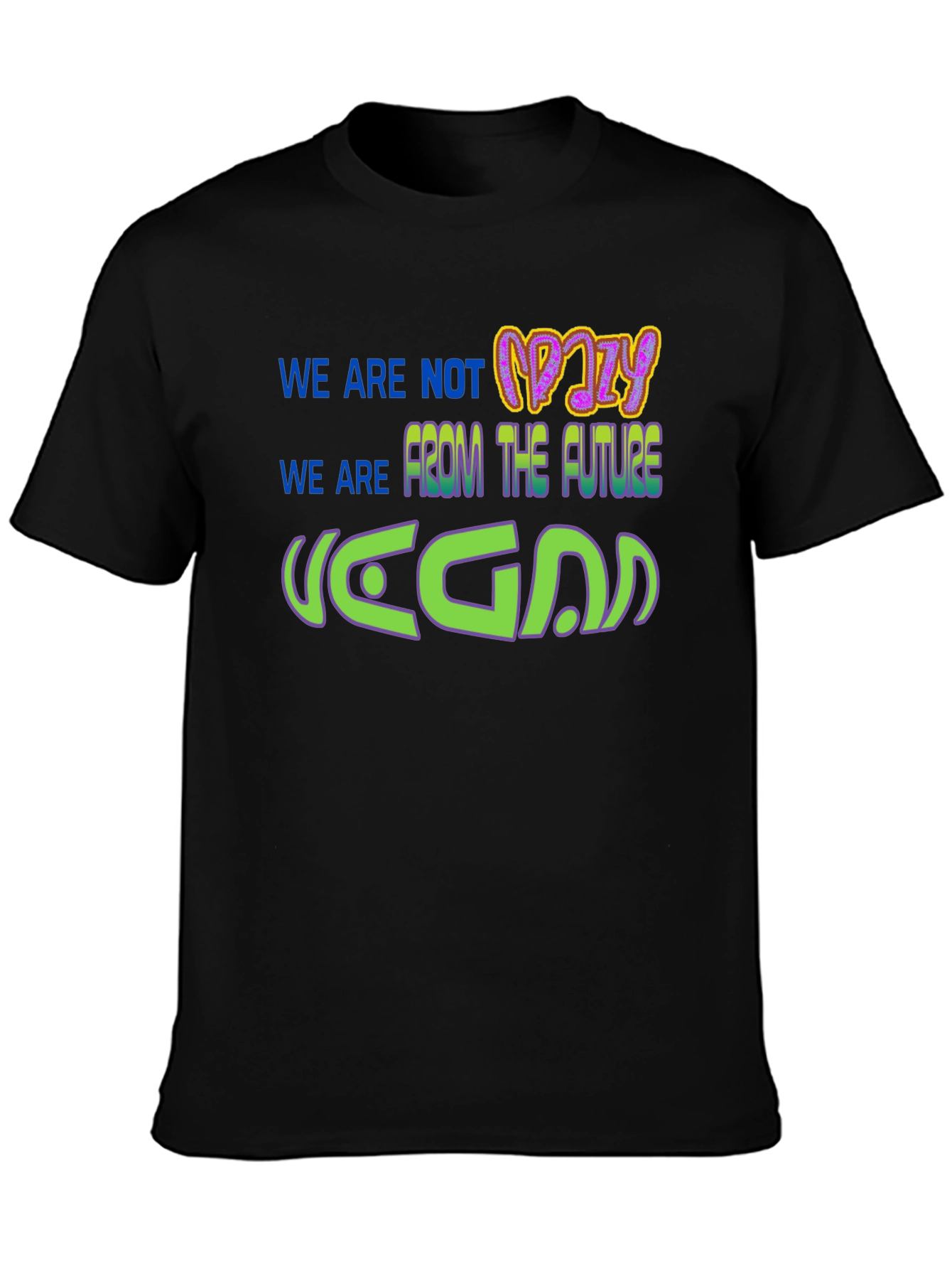 Black Vegan From The Future Graphic T-Shirt view 3