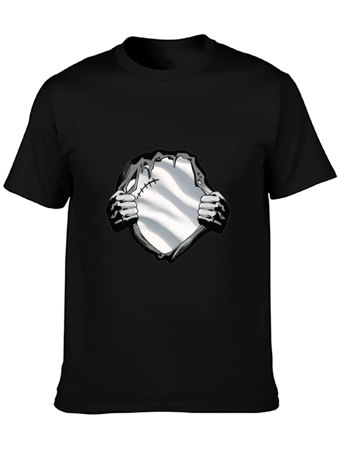 Black Superhero Reveal Graphic Tee - Black Cotton Blend view 3