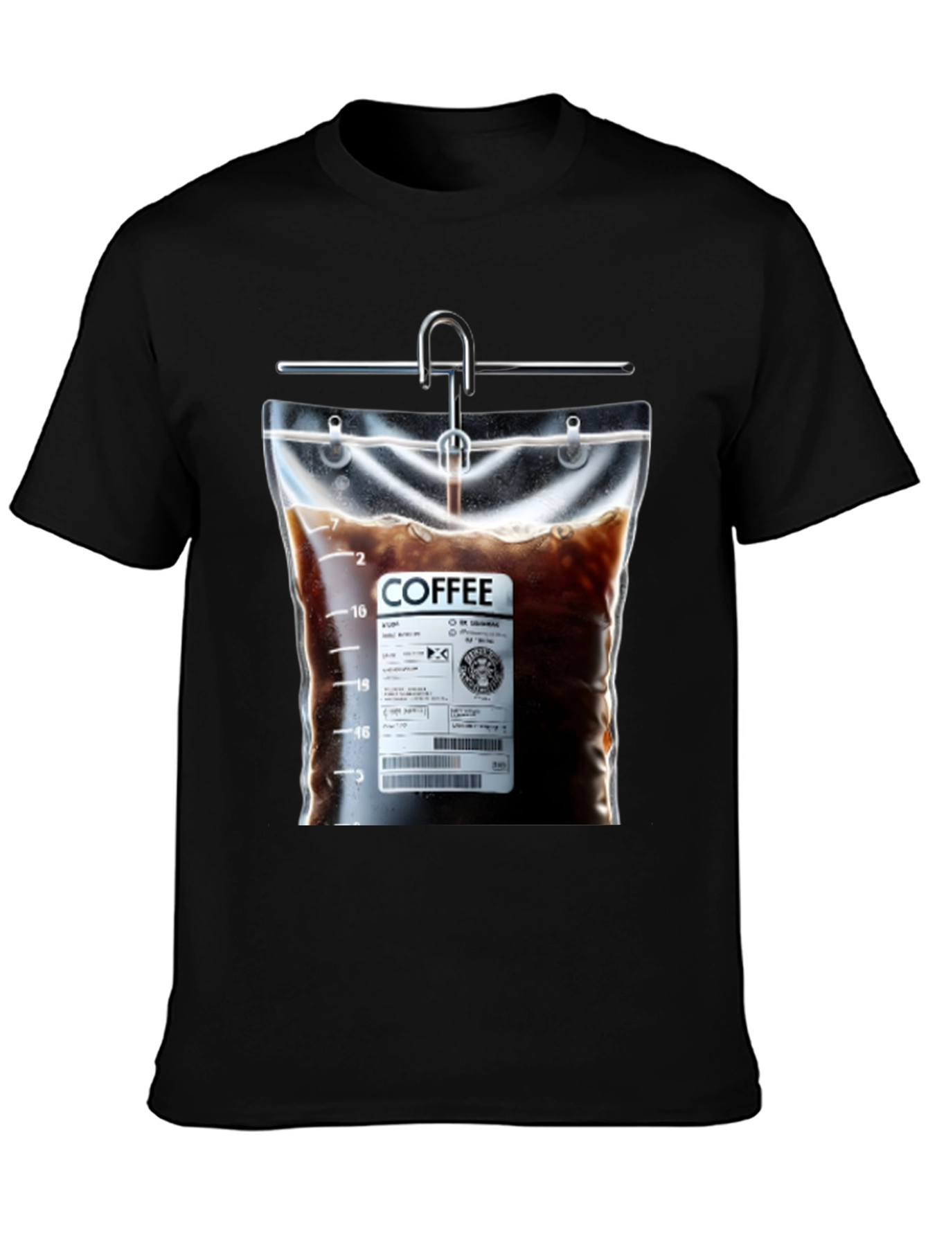 Black Coffee Drip T-Shirt - Novelty Graphic Tee view 3