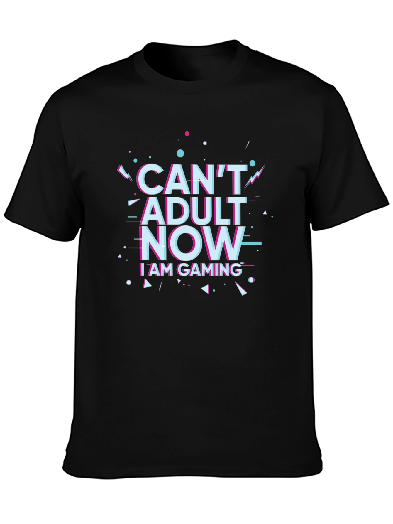 Can't Adult Now Gaming Black T-Shirt - 3