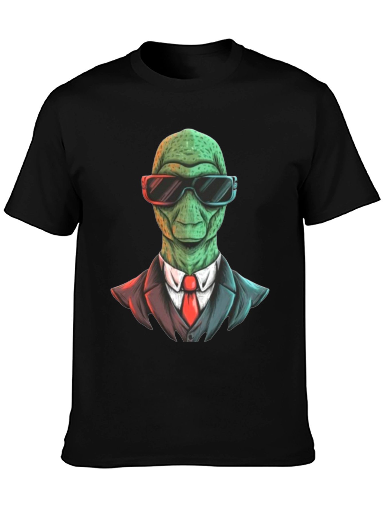 Black Alien in Suit Graphic T-Shirt view 3
