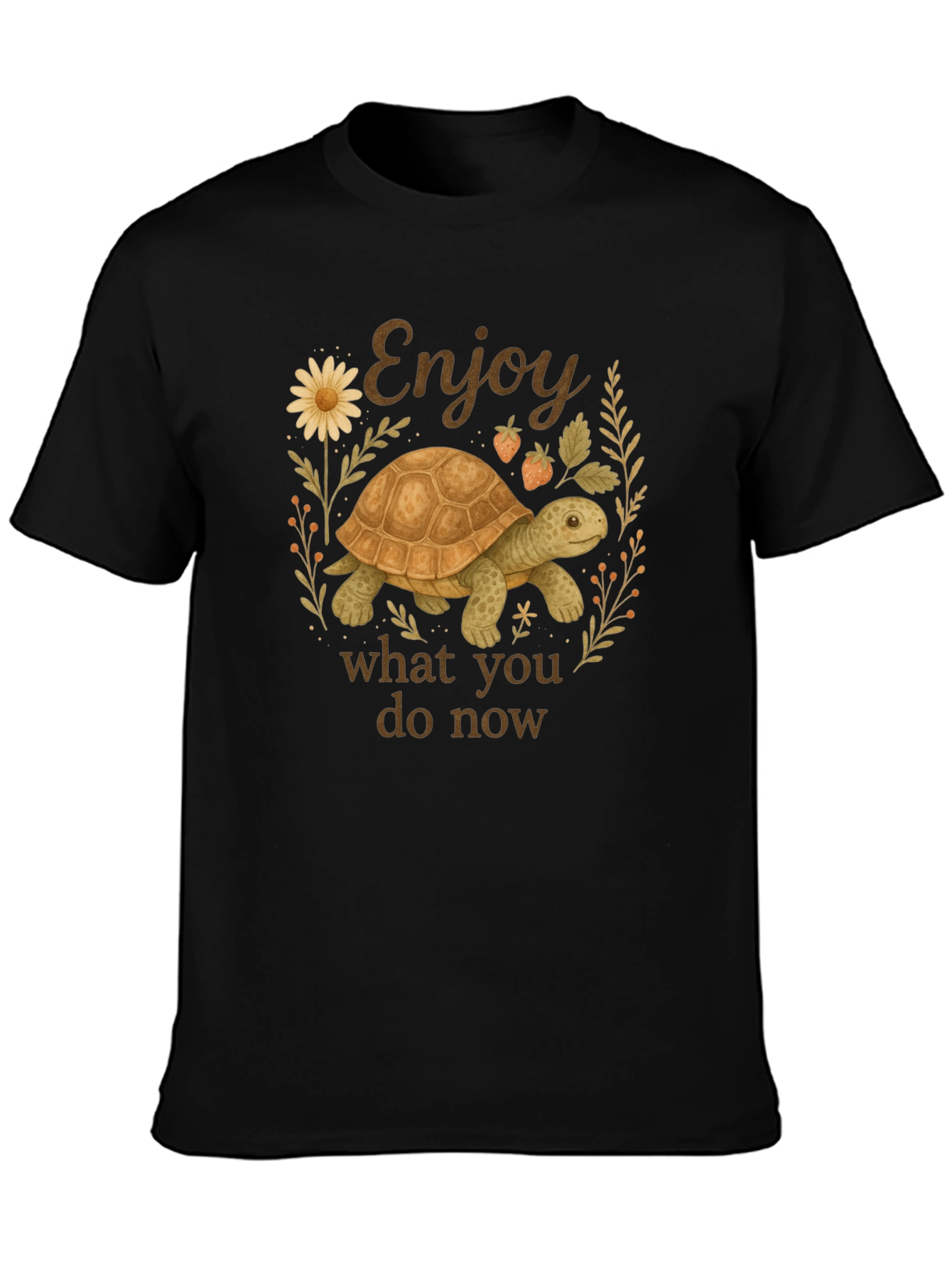 Black Enjoy What You Do Now Turtle T-Shirt view 3