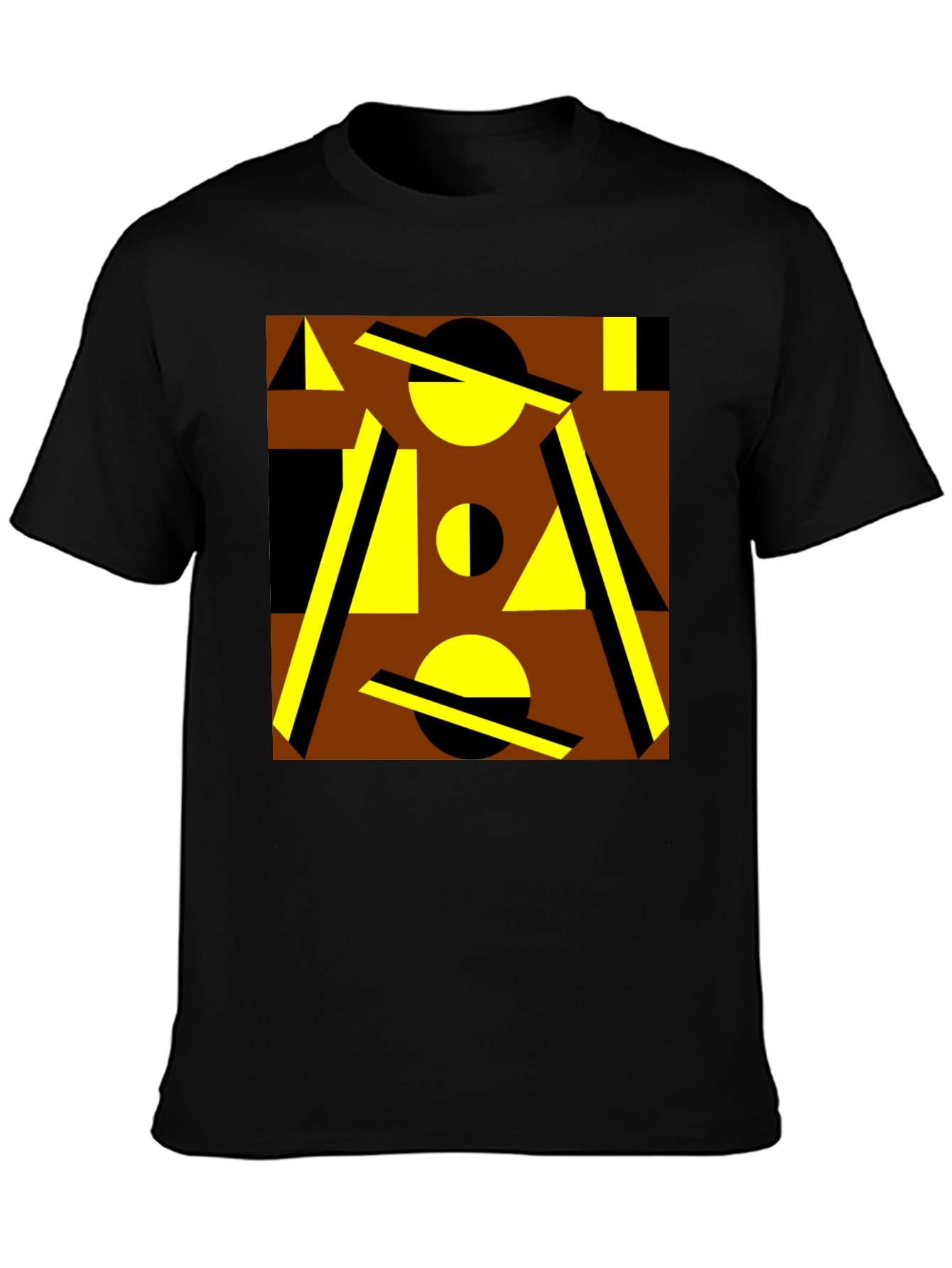 Black Geometric Pattern Graphic Tee view 3