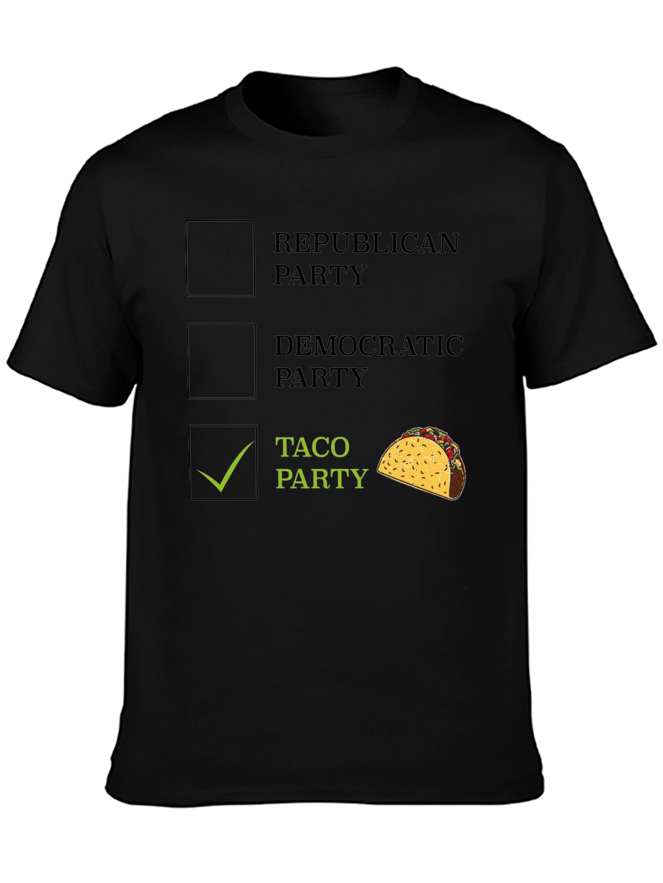 Black Taco Party Men's T-Shirt view 3