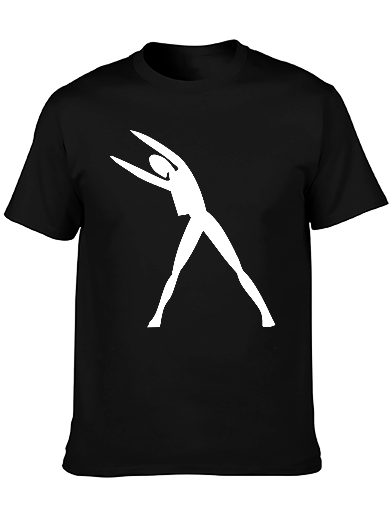 Black Yoga Pose Graphic Tee - Black Cotton Comfort Fit T-Shirt view 3