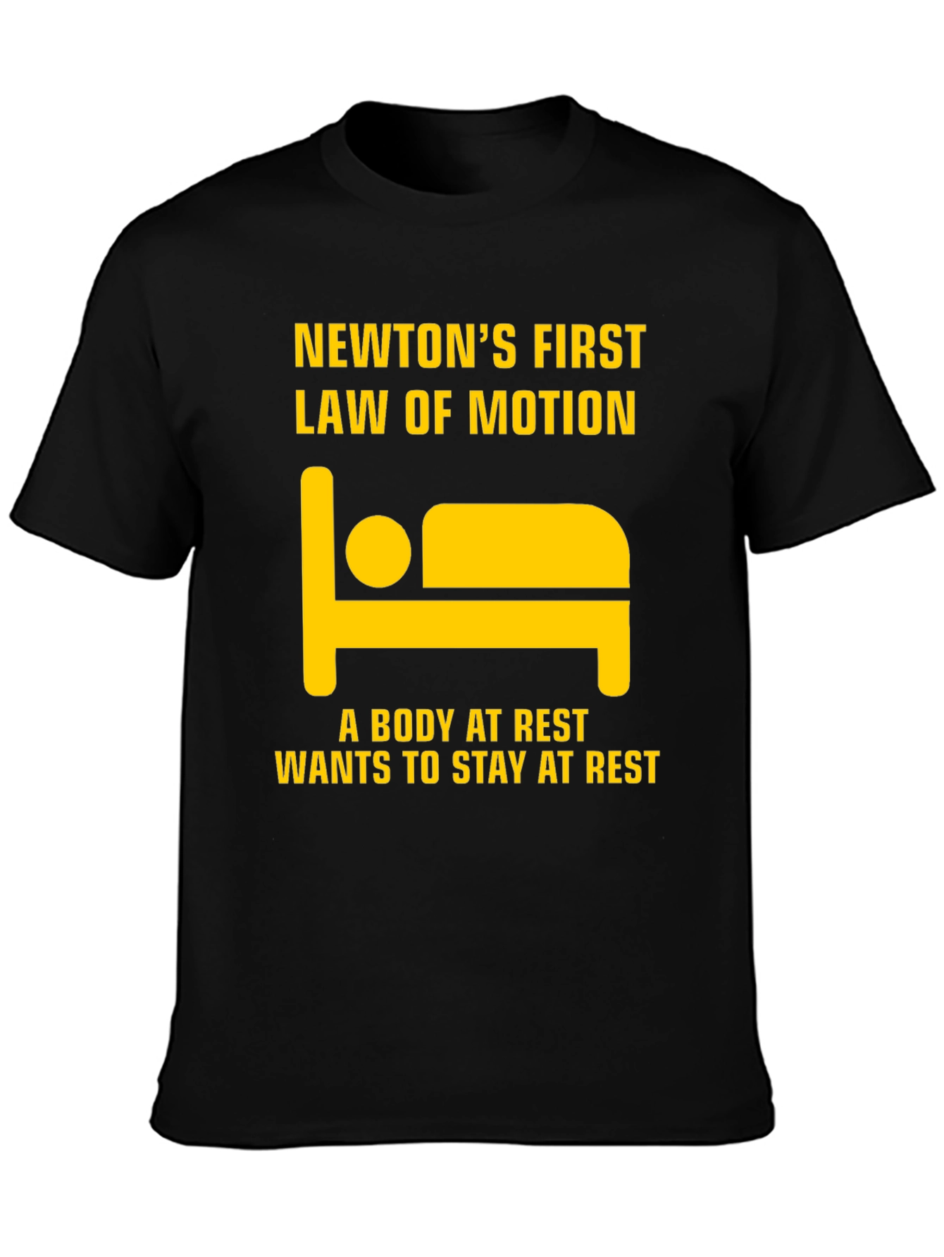 Black Newton's First Law T-Shirt - Body at Rest view 3