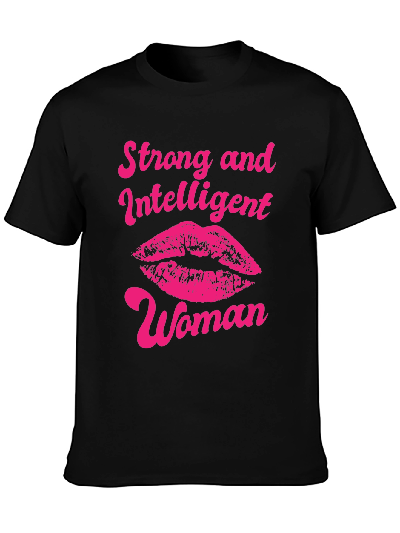 Black Strong Intelligent Woman Lips Graphic T-Shirt view 3