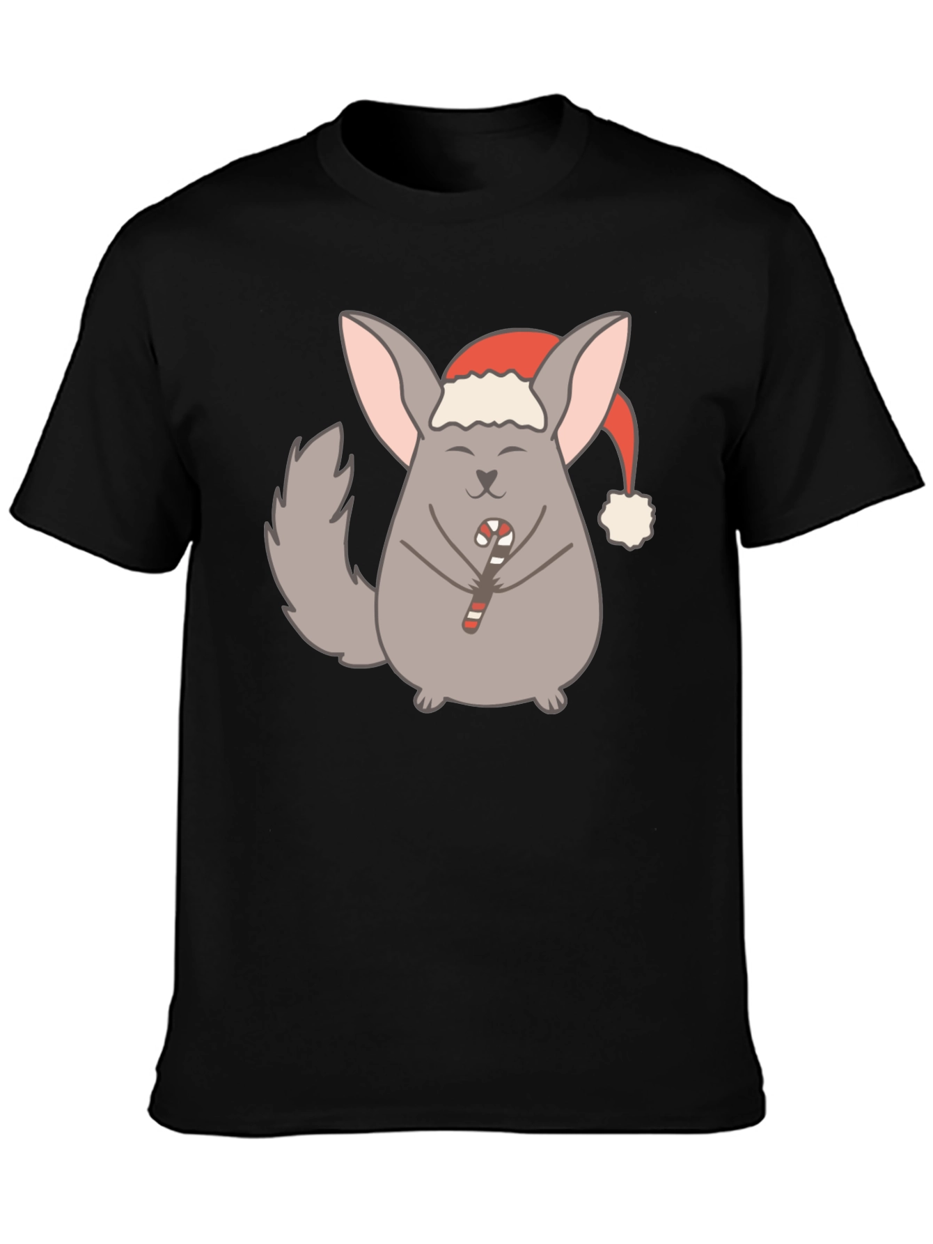 Black Festive Chinchilla Graphic Tee - Holiday Edition view 3