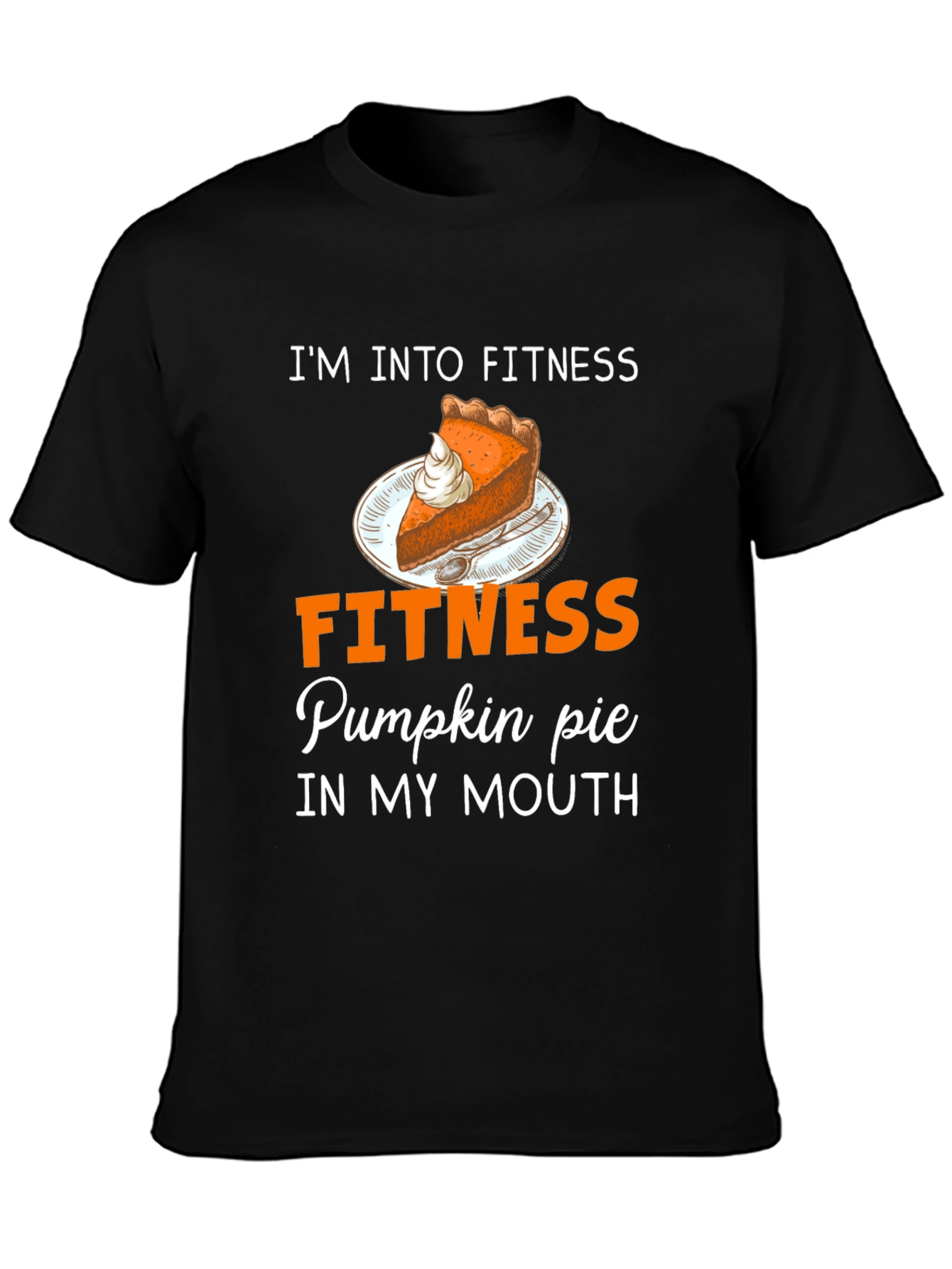Black Funny Fitness Pumpkin Pie T-Shirt view 3