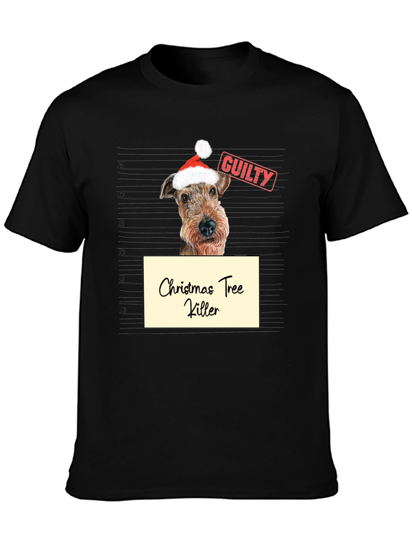 Christmas Tree Killer Dog Mugshot Graphic Tee - 3