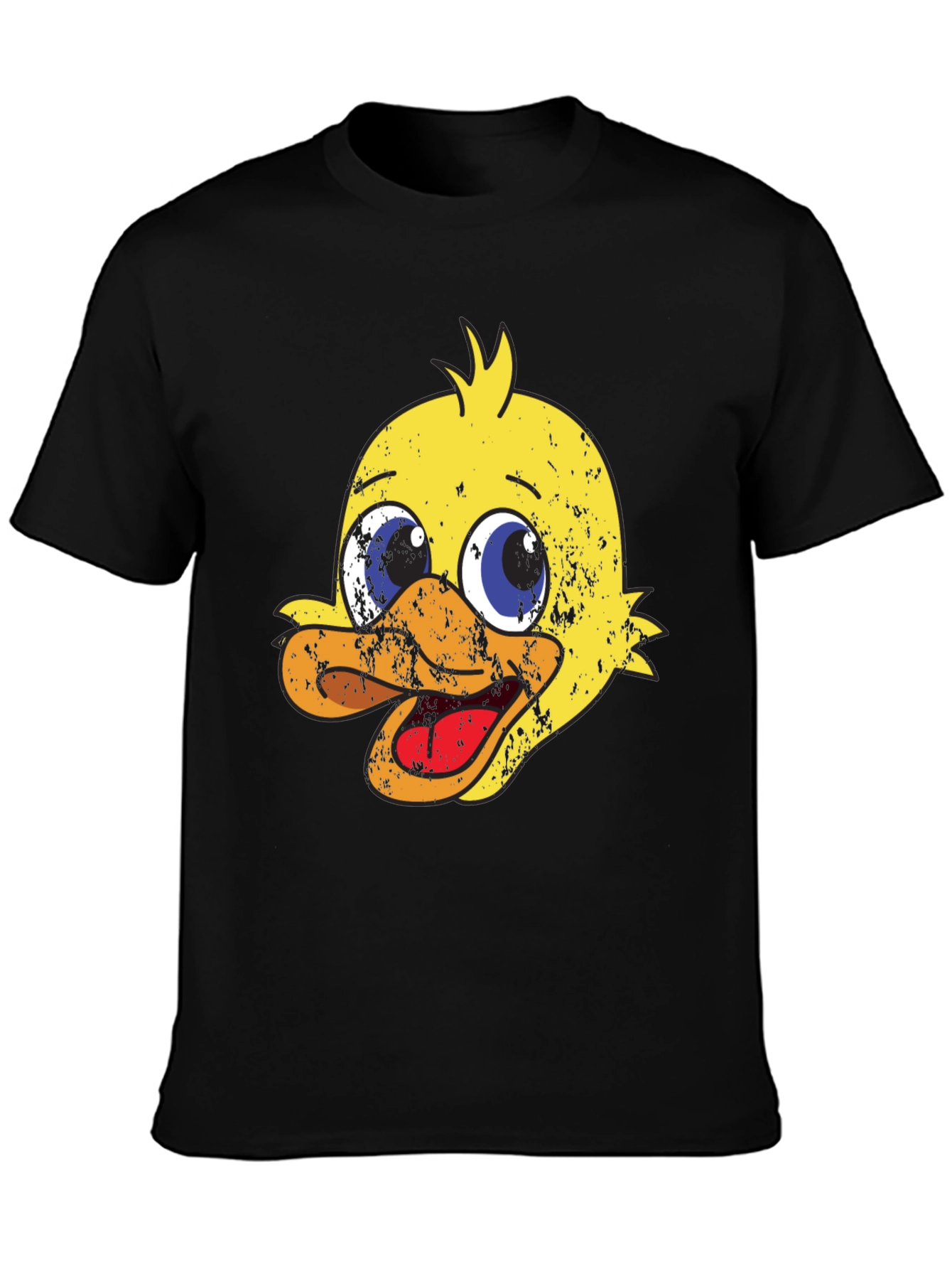 Black Duck Cartoon Graphic Print Black T-Shirt view 3