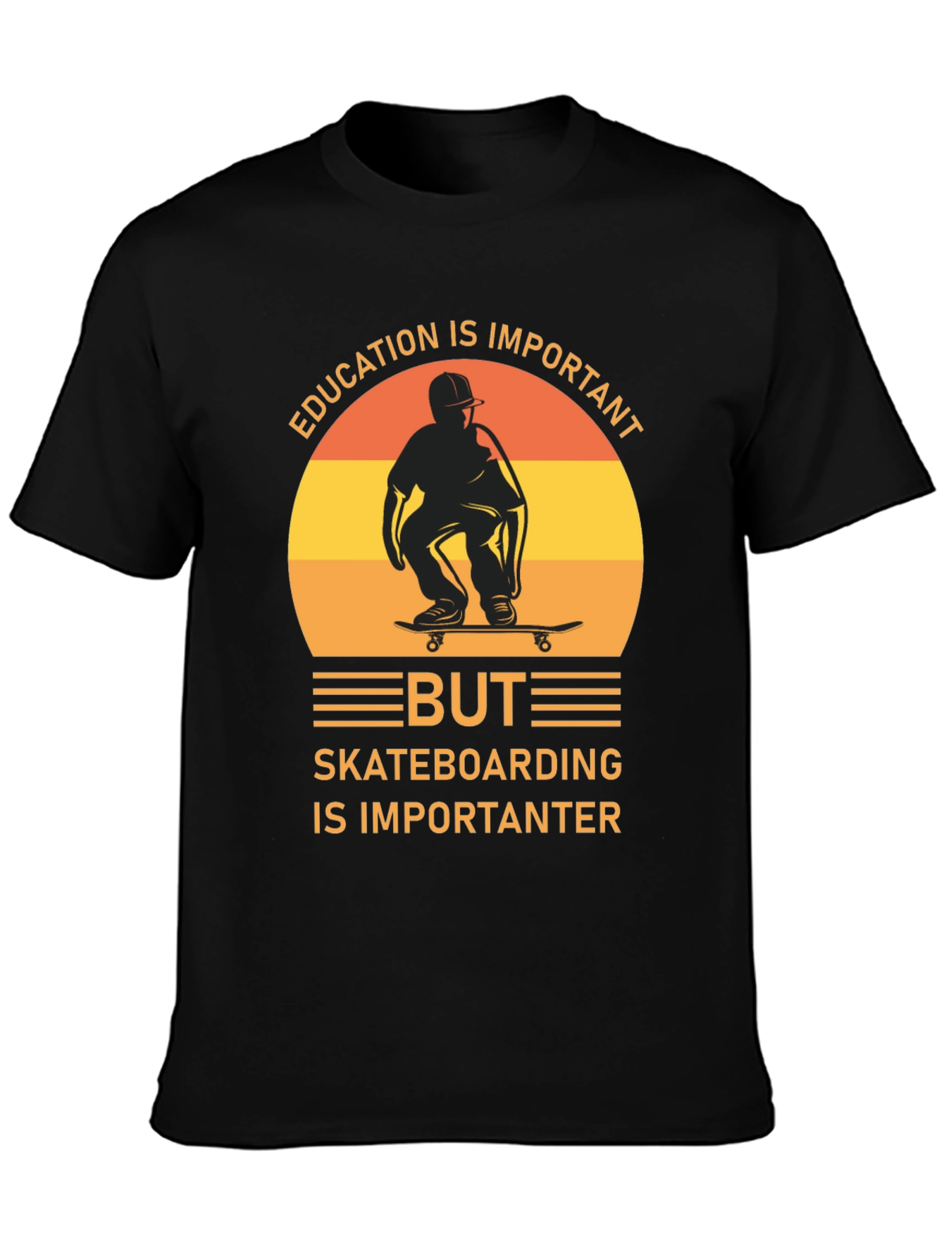 Skateboarding Graphic Tee - Education is Important, But... - 3