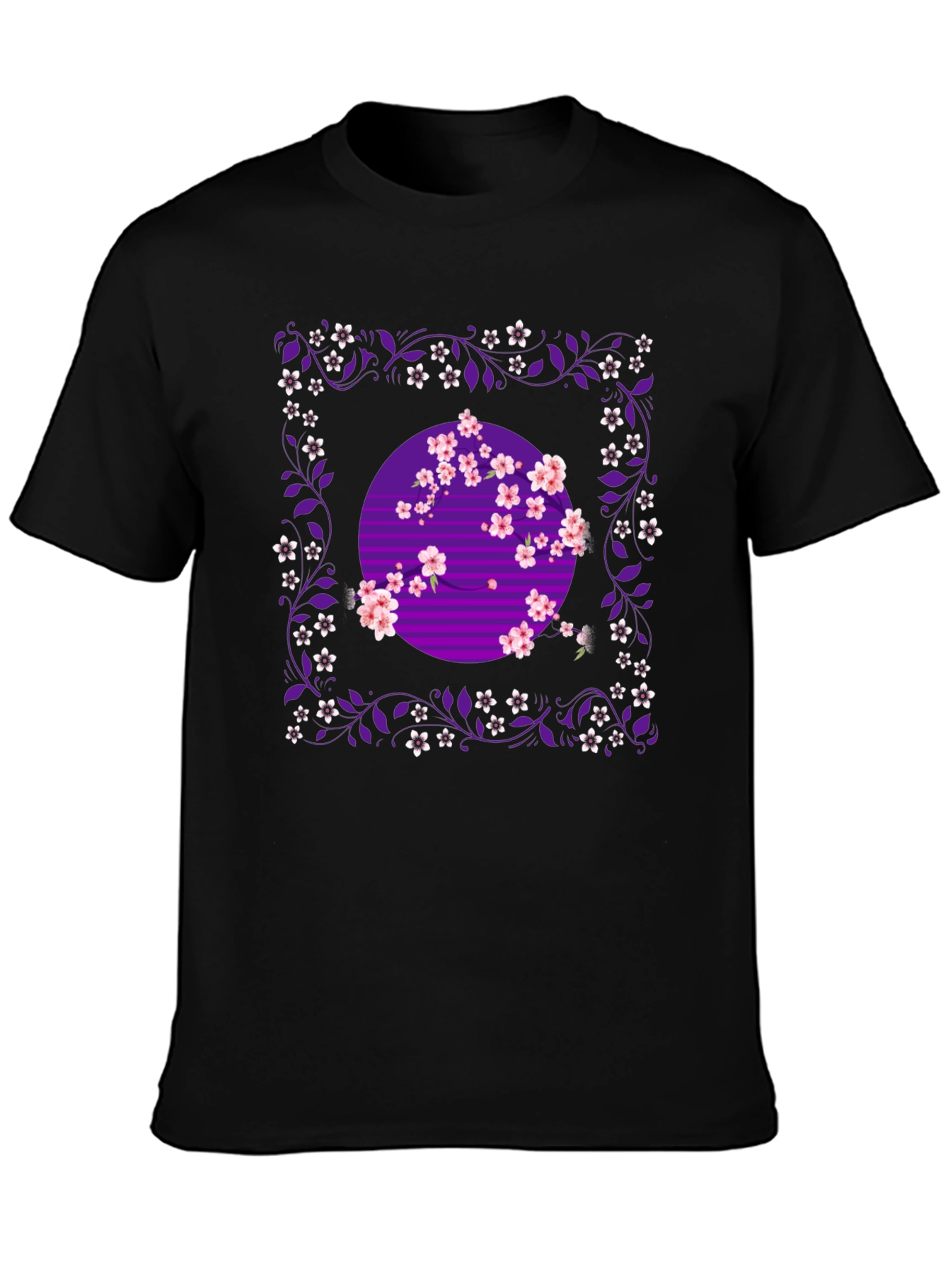 Black Floral Blossom Graphic Tee - Stylish Comfort view 3