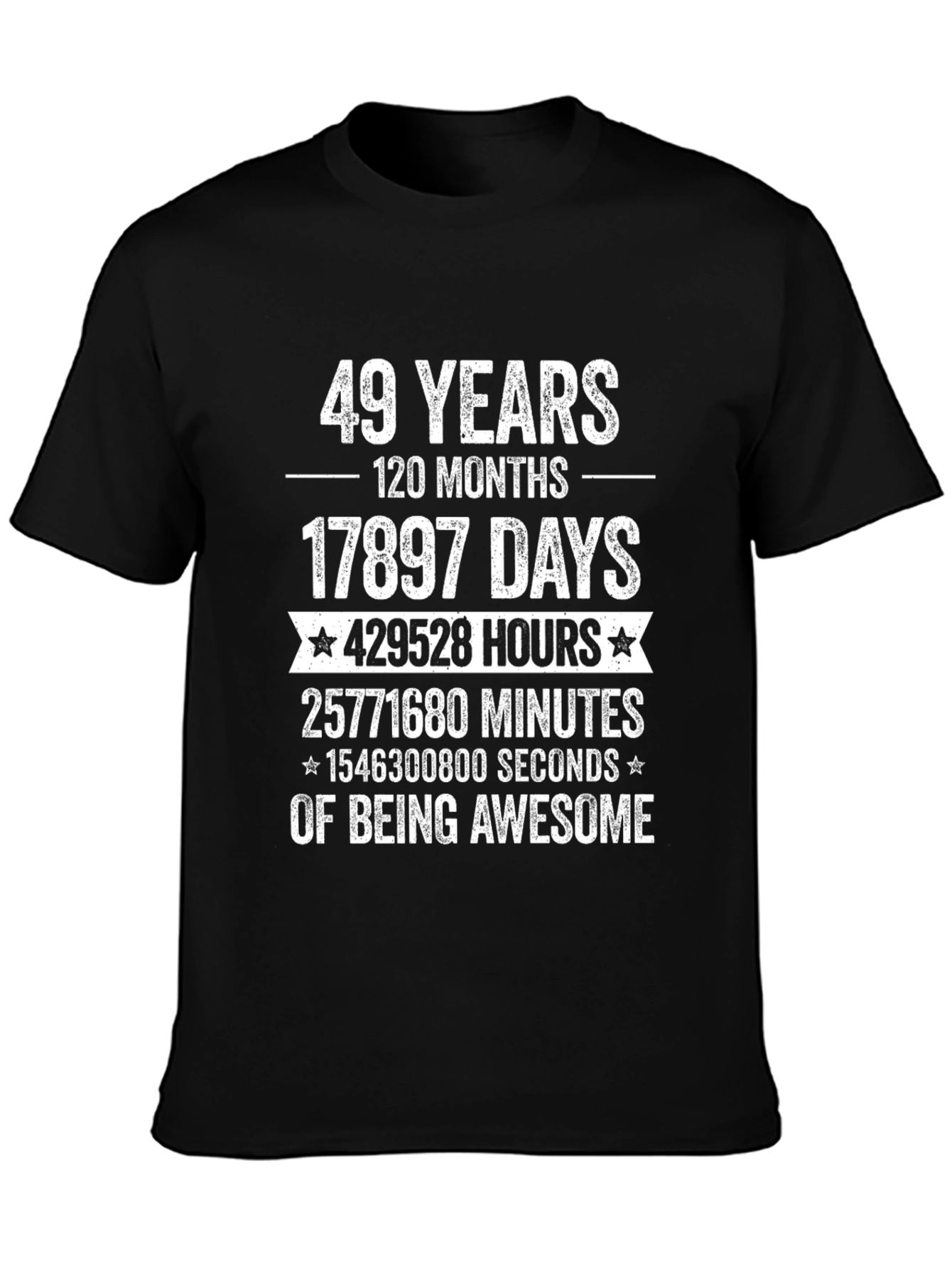 Black 49 Years of Awesome T-Shirt view 3