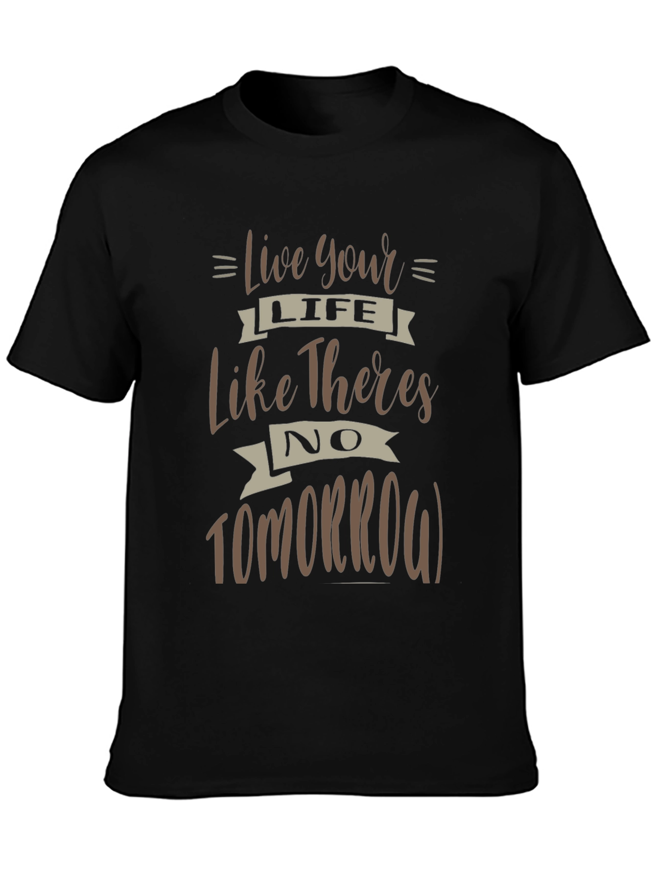 Black Live Your Life Graphic T-Shirt view 3