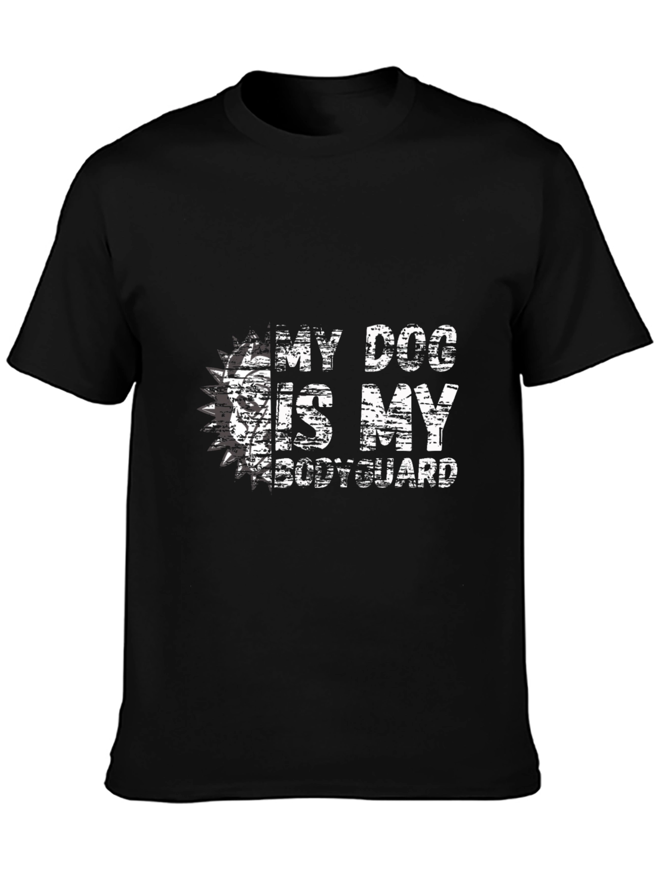 Black My Dog is My Bodyguard Black T-Shirt view 3