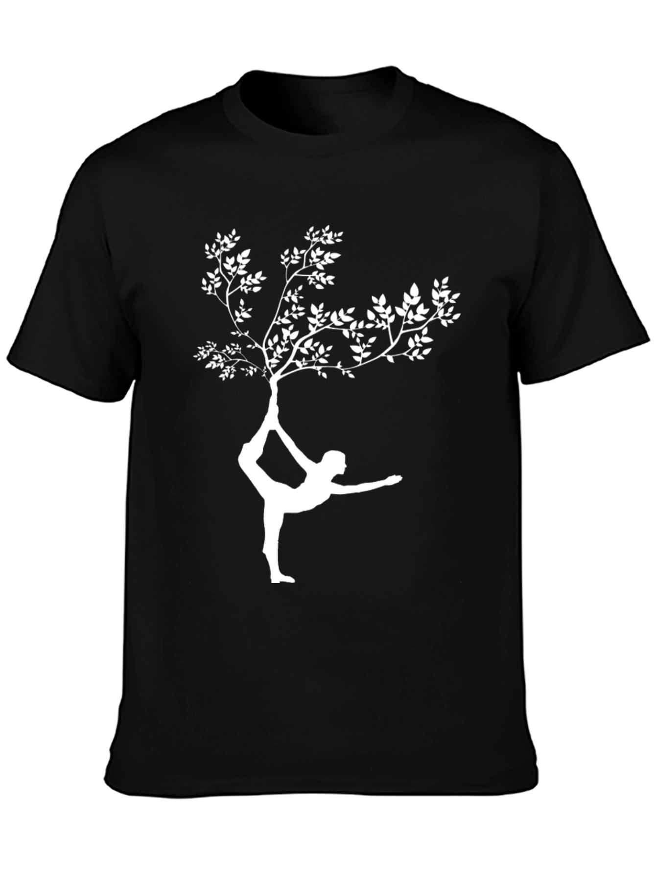 Black Yoga Tree Graphic Tee - Balance & Style view 3