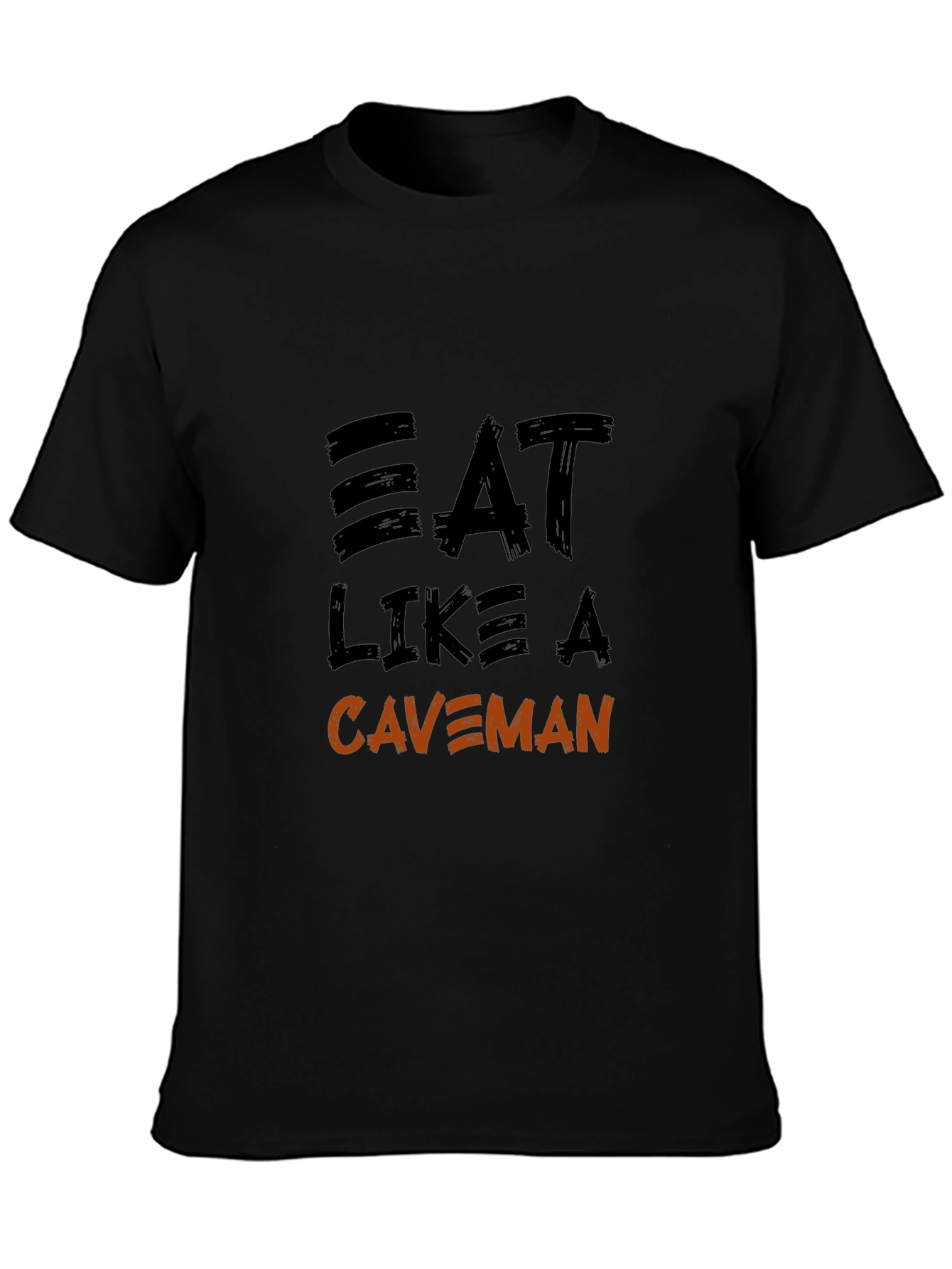 Black Eat Like a Caveman Graphic T-Shirt view 3