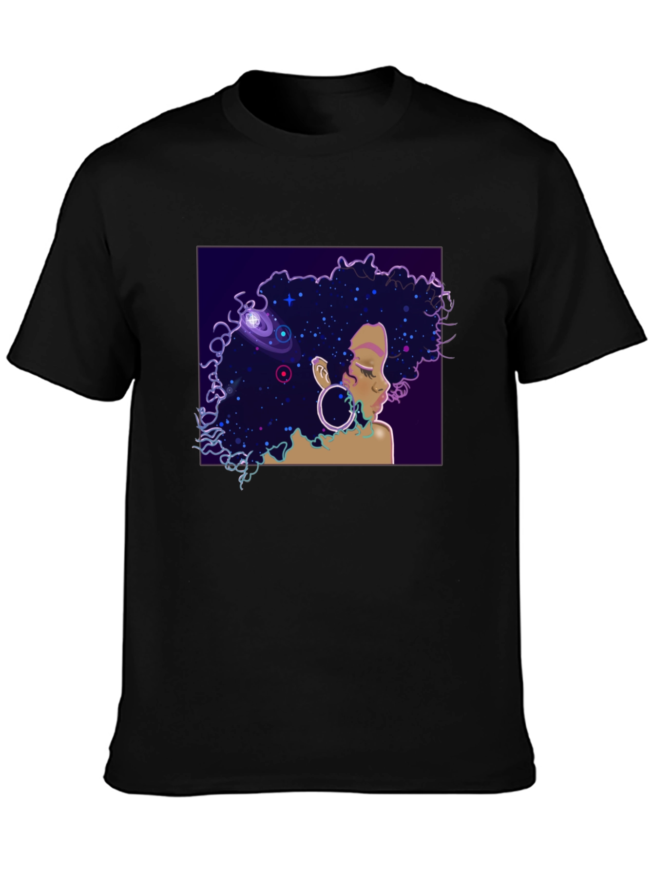 Black Cosmic Queen Black T-Shirt view 3